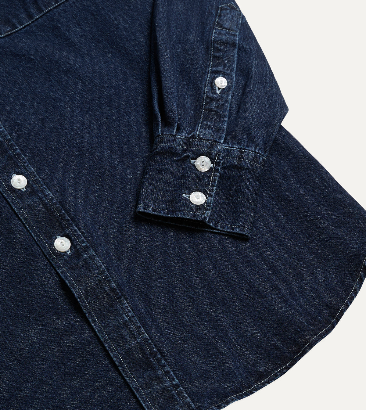Indigo Rinse Denim Two-Pocket Western Shirt