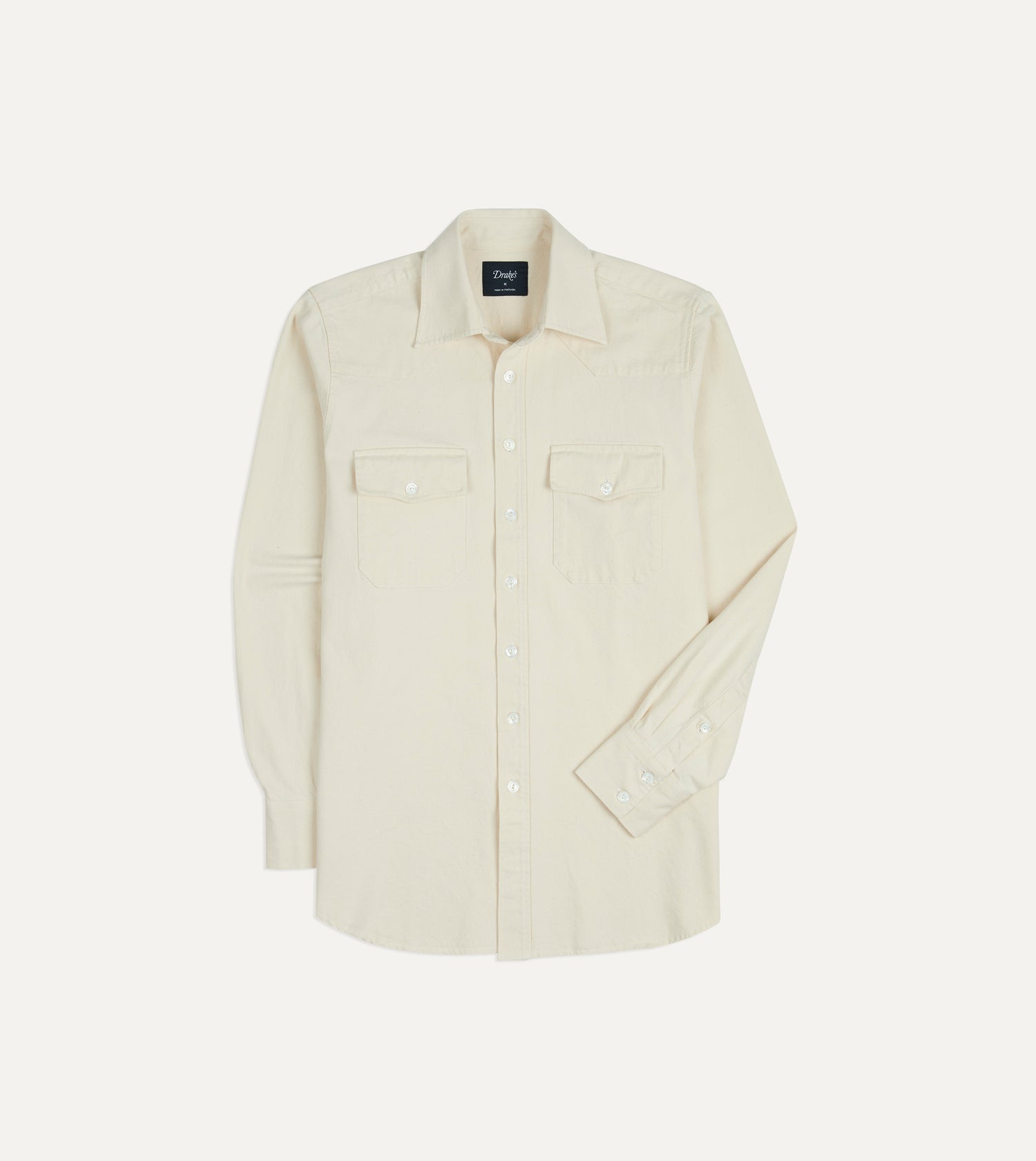 Ecru Denim Two-Pocket Western Shirt