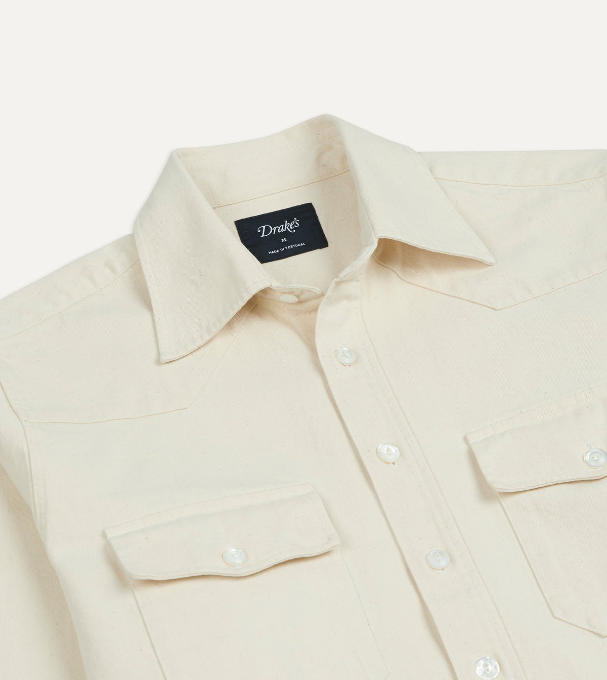 Ecru Denim Two-Pocket Western Shirt