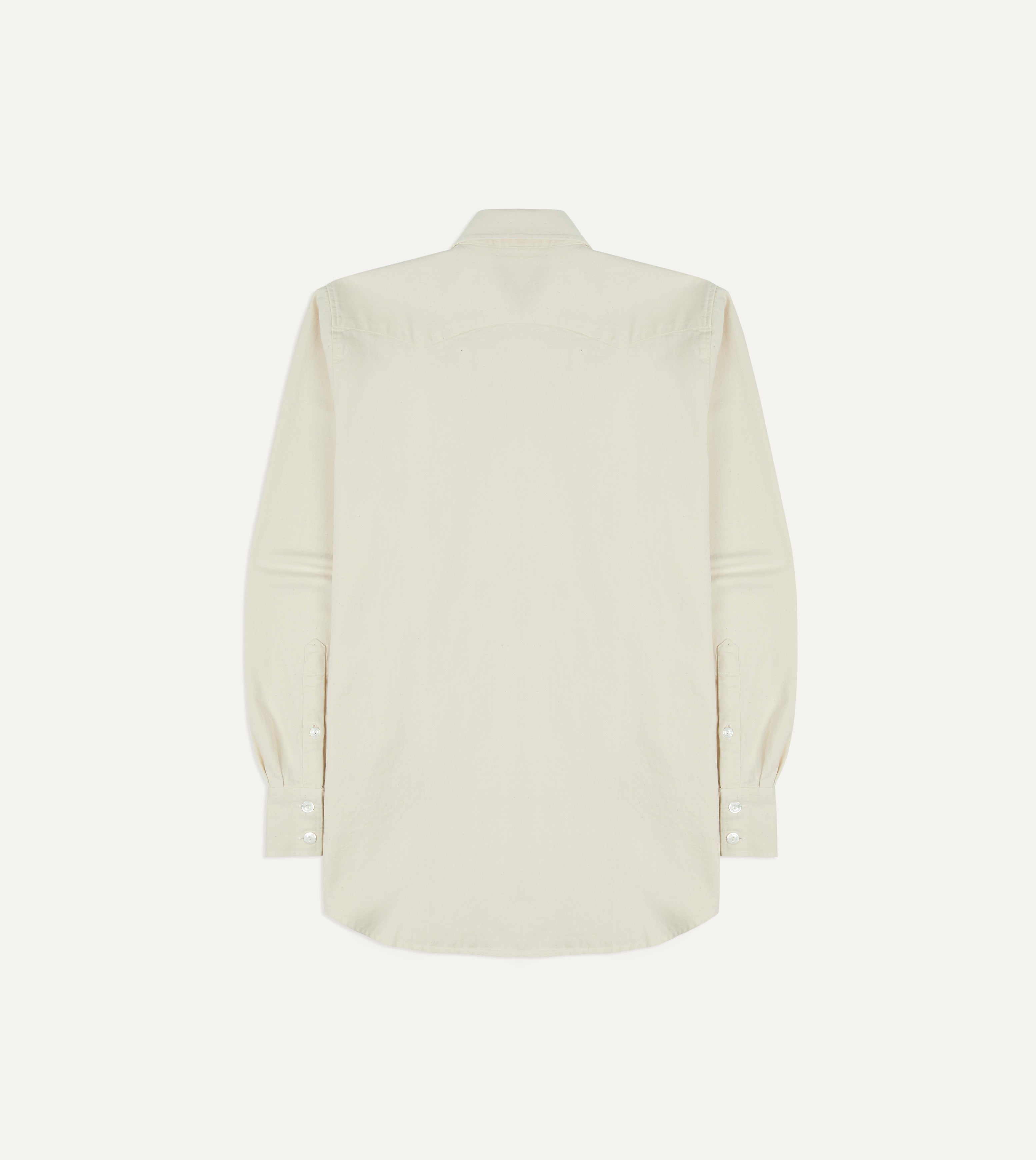 Ecru Denim Two-Pocket Western Shirt