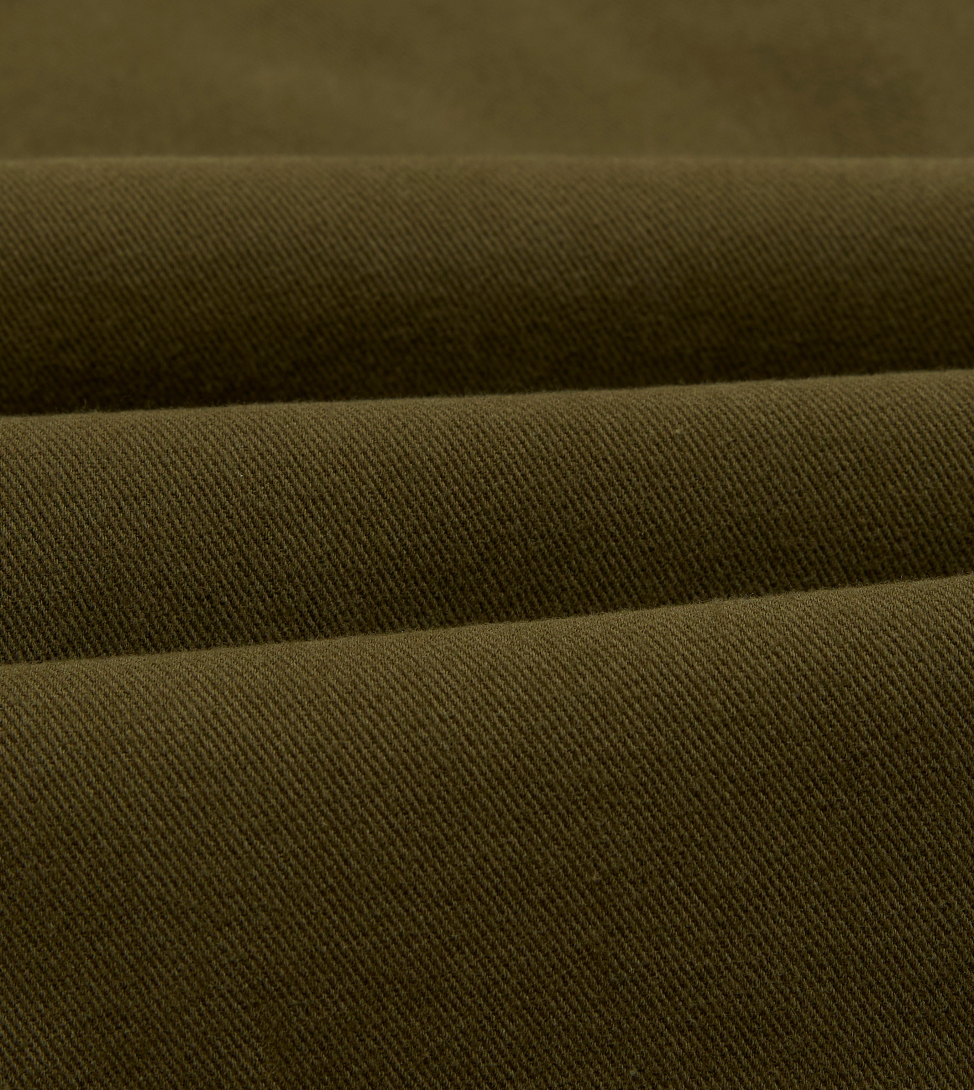 Khaki Cotton Mandarin Collar Popover Shirt