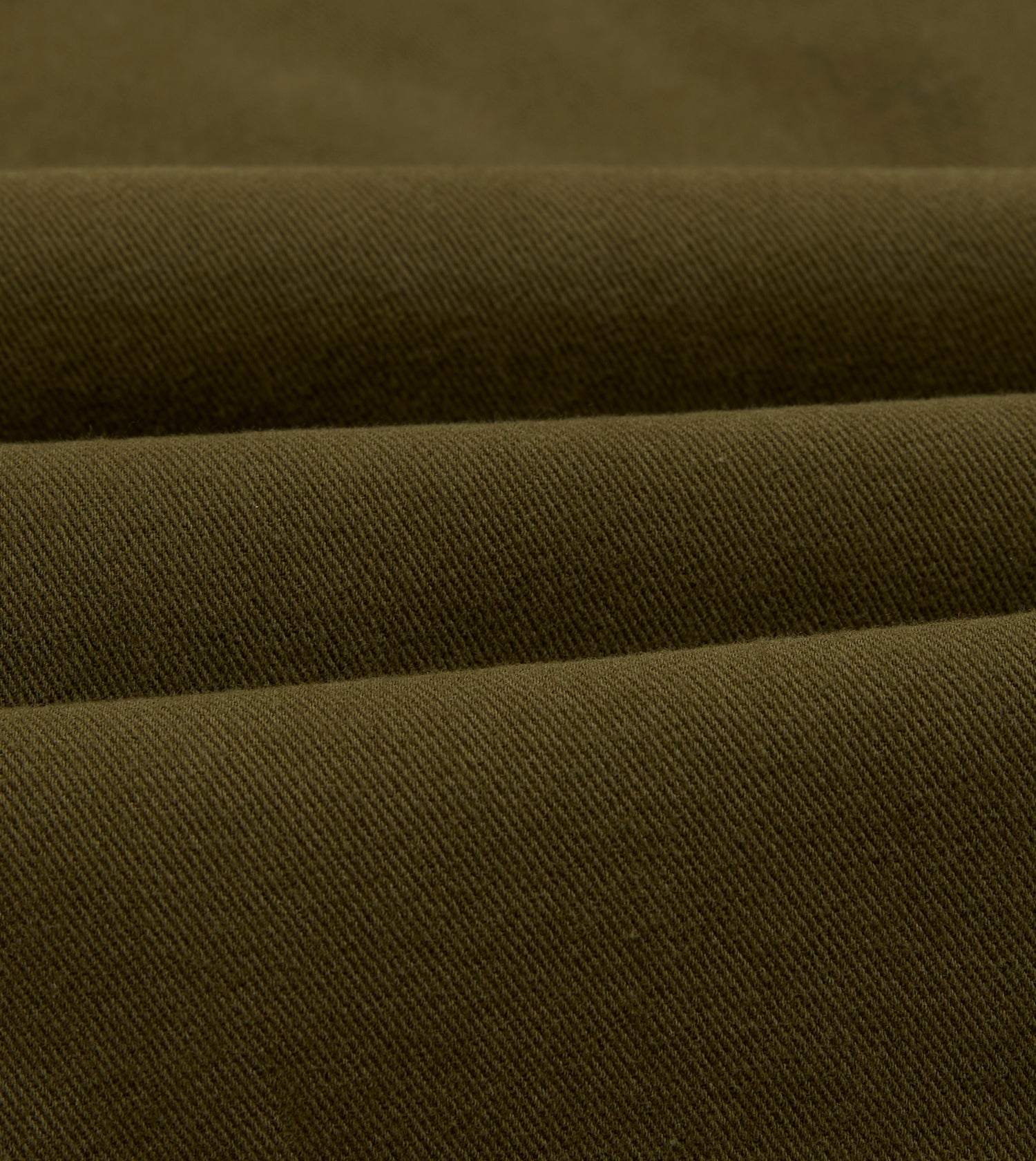 Khaki Cotton Mandarin Collar Popover Shirt