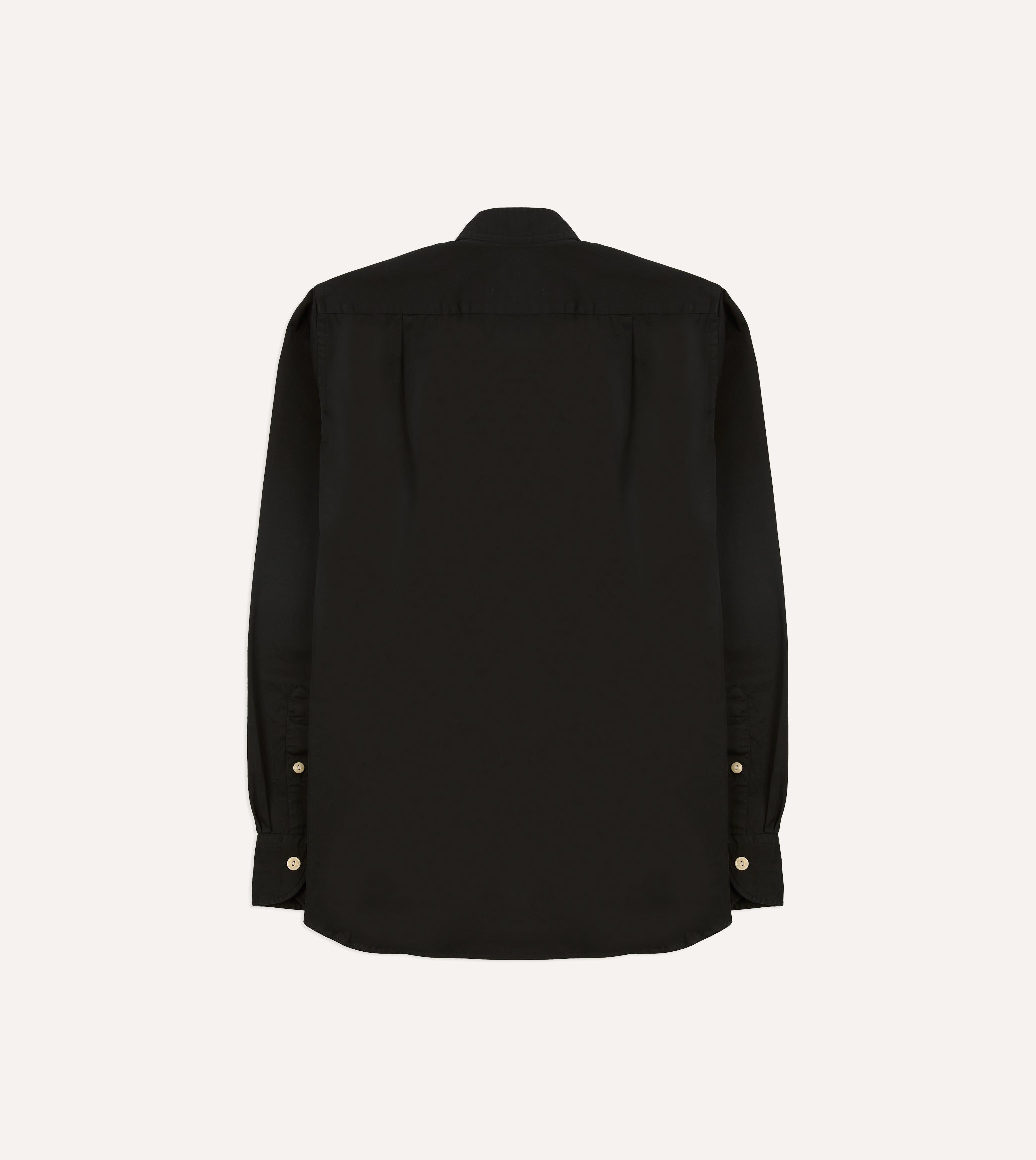 Black Cotton Mandarin Collar Shirt Black Cotton Mandarin Collar Shirt