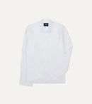 White Linen Mandarin Collar Popover Shirt