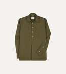 Drake's by A. Levine Olive Cotton Popover Shirt