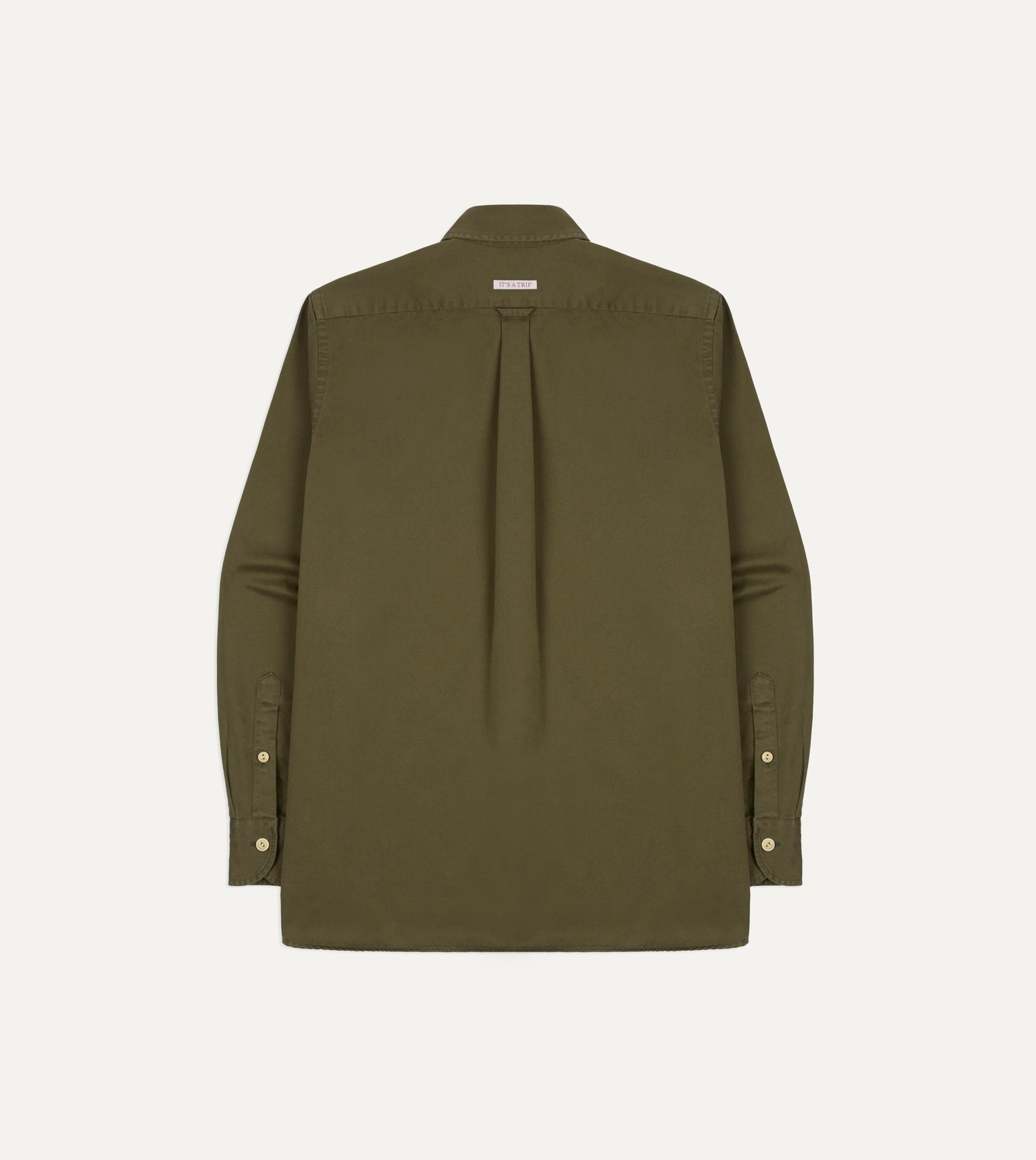 Drake's by A. Levine Olive Cotton Popover Shirt