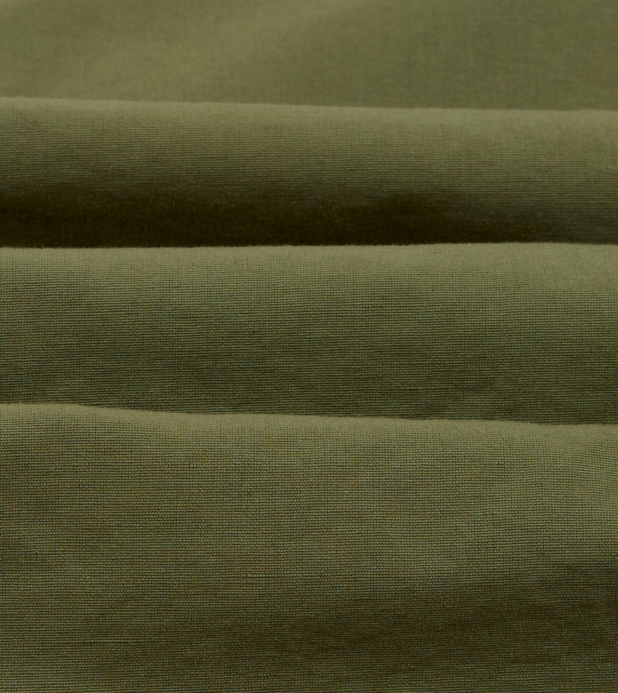 Green Vintage Cotton Spread Collar Popover Shirt