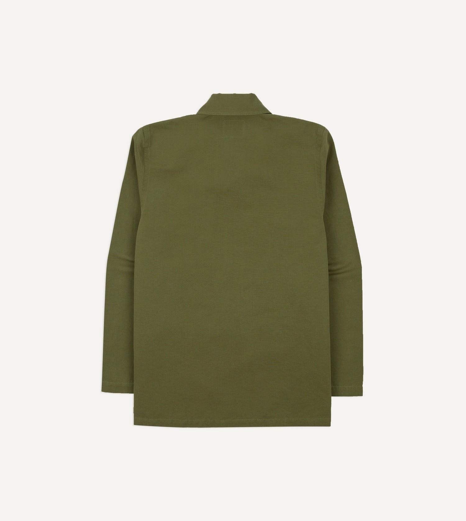 Green Vintage Cotton Spread Collar Popover Shirt