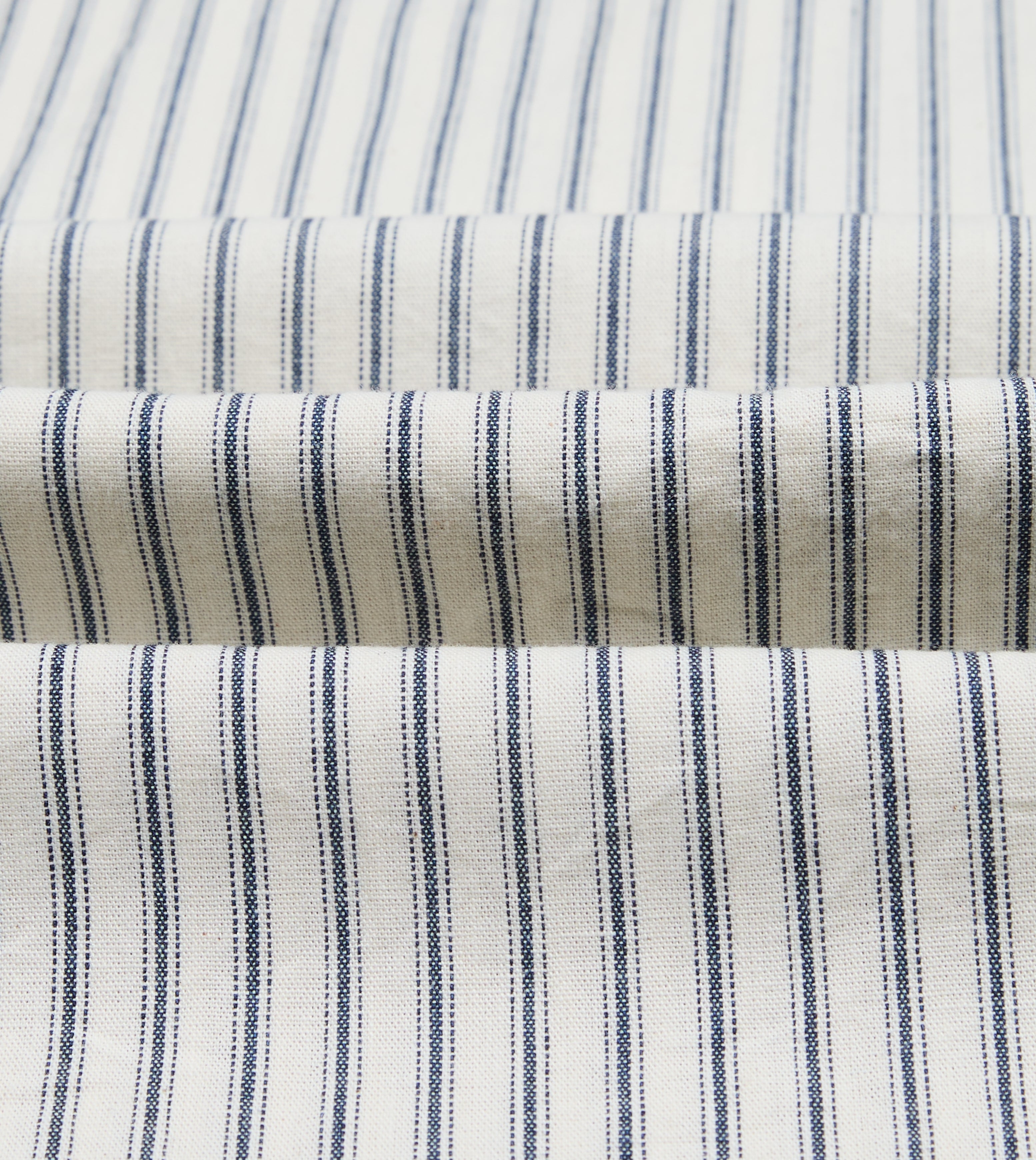Indigo Stripe Cotton Mandarin Collar Popover Shirt – Drakes US