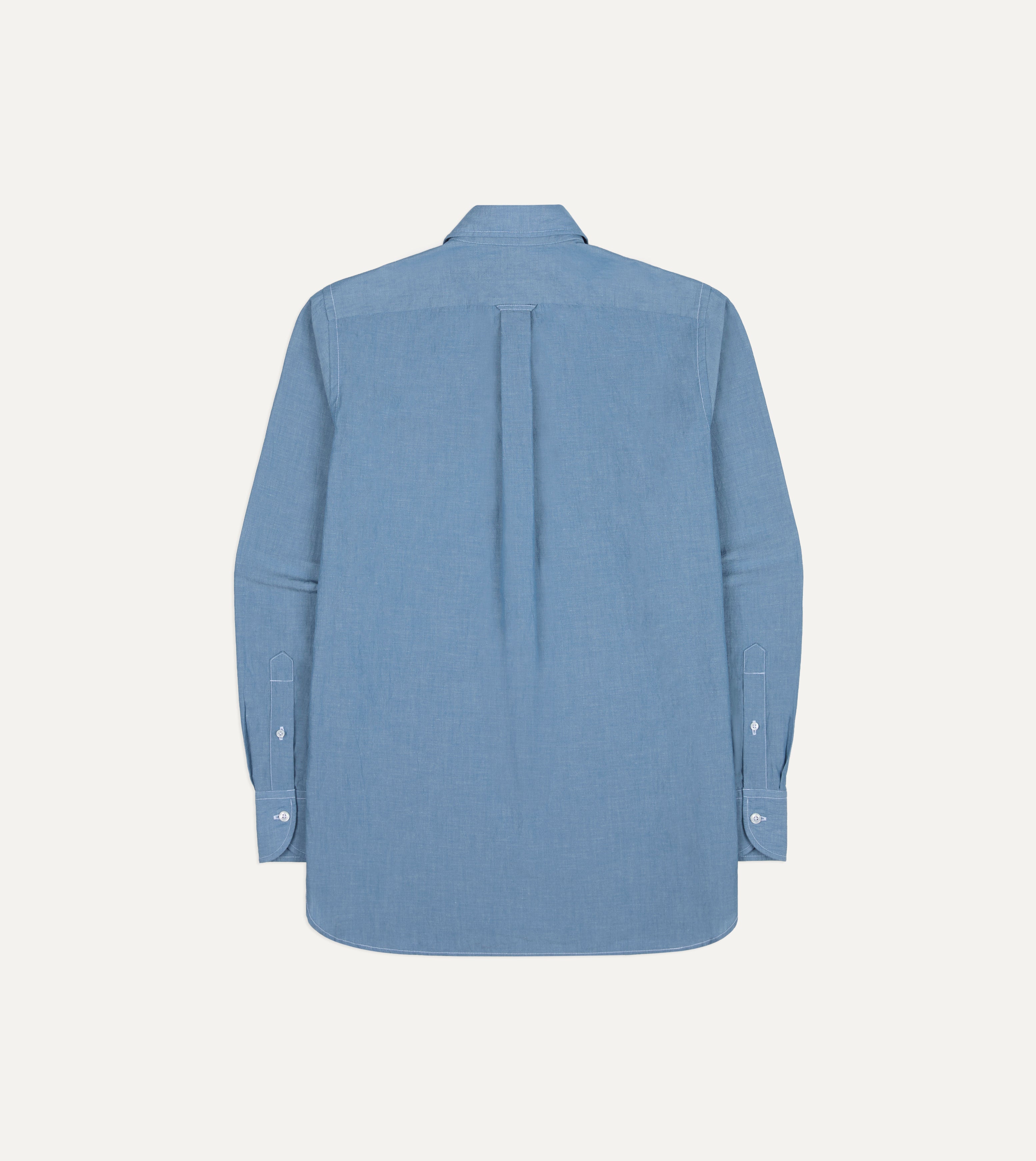 Light Indigo Cotton-Linen Popover Work Shirt