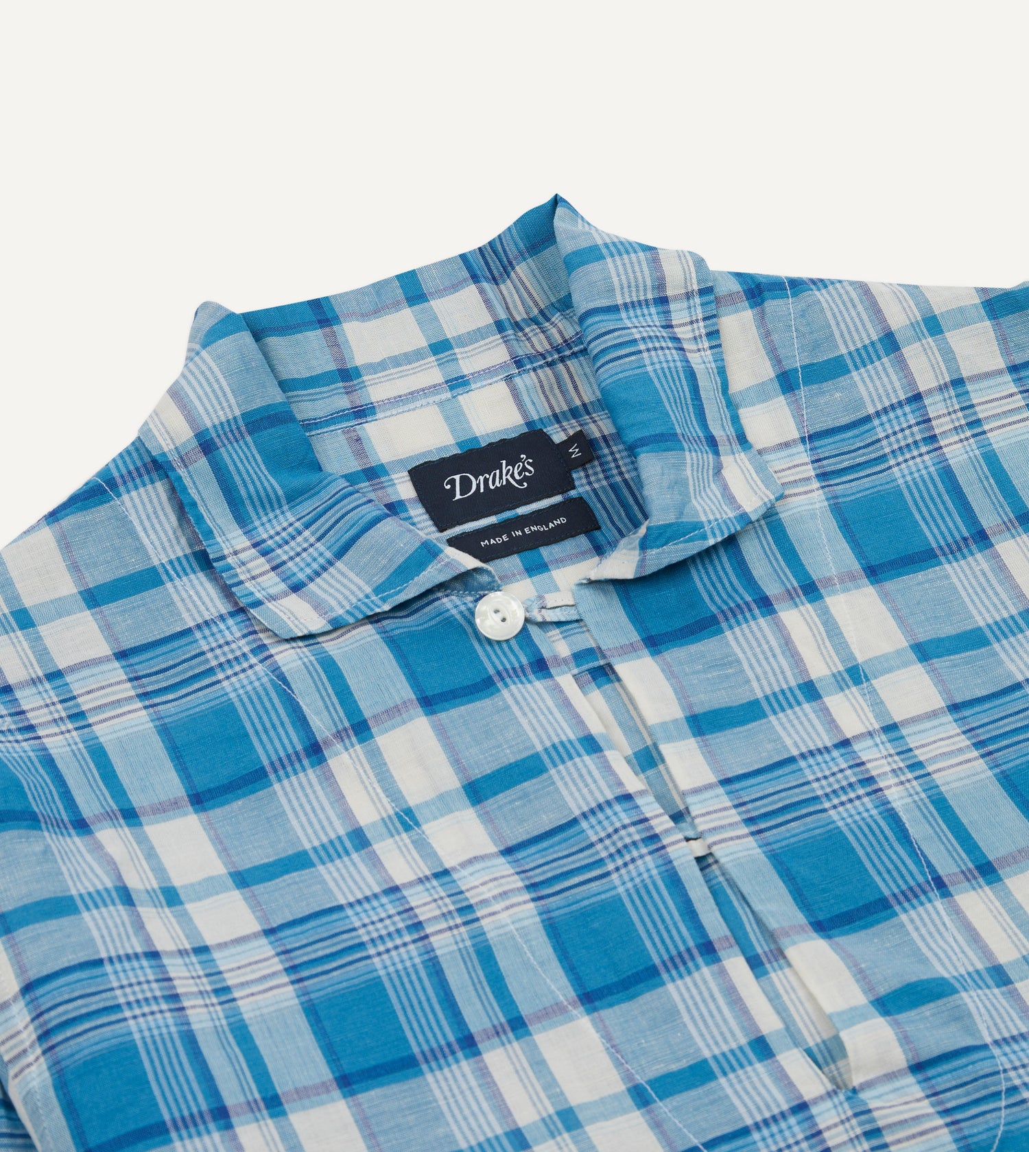 Blue Madras Check Linen Smock Shirt