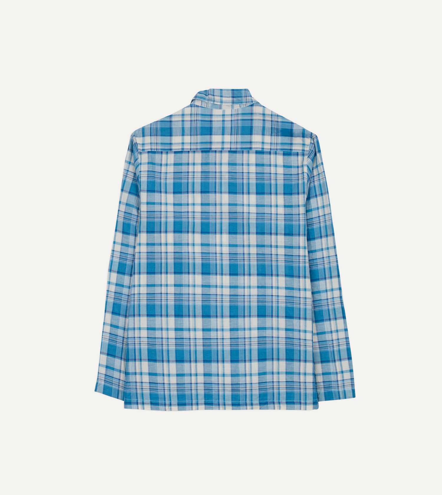 Blue Madras Check Linen Smock Shirt