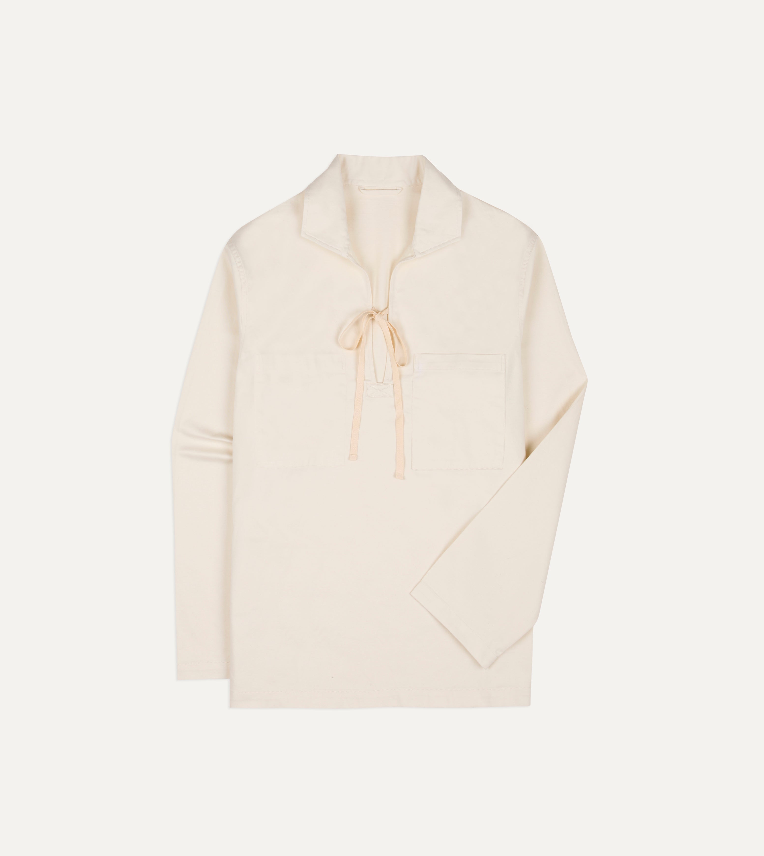 【新品タグ付】acutti iotto smock onepiece ecru Ecru Cotton Tie Front Smock – Drakes US