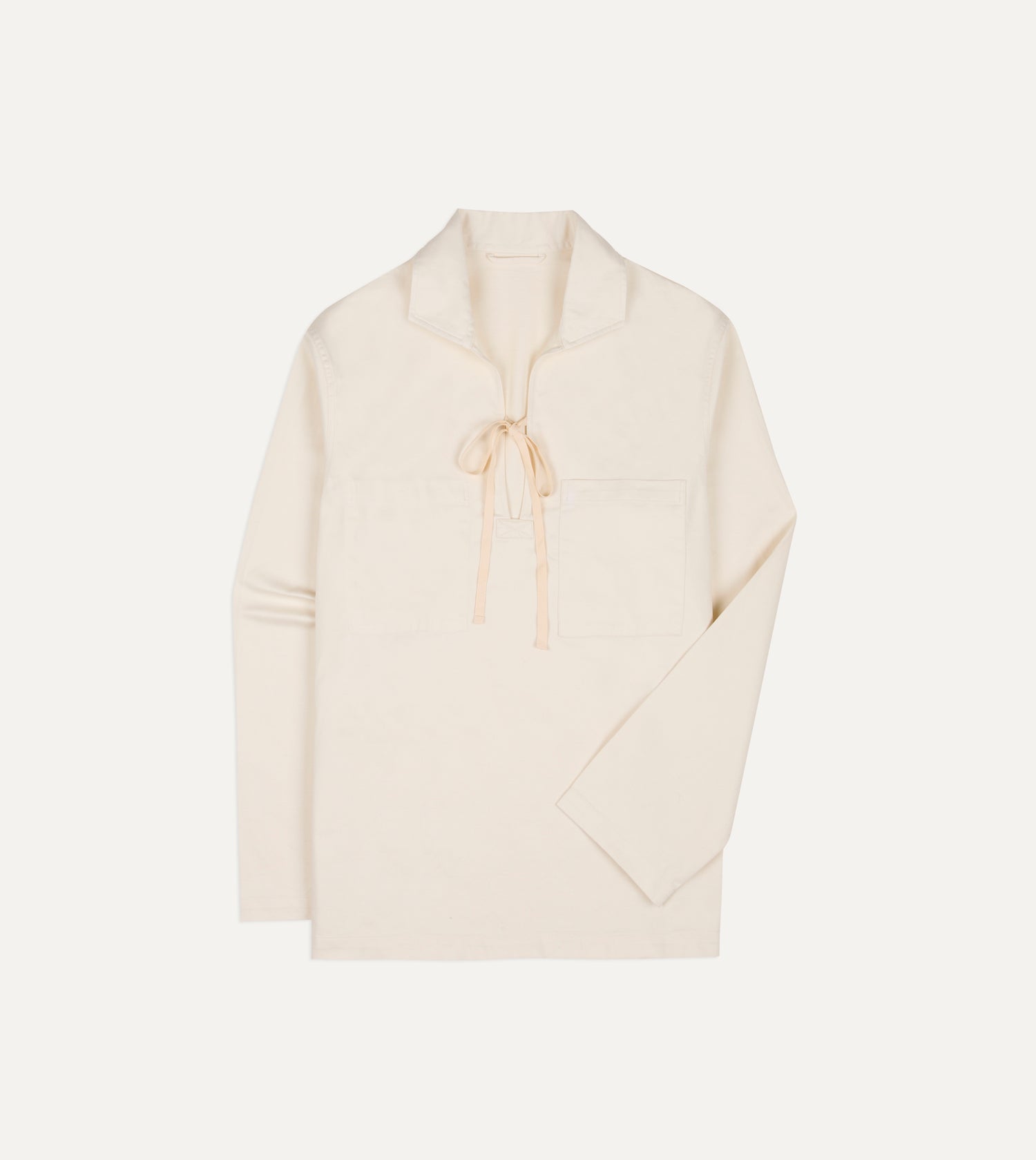 Ecru Cotton Tie Front Smock
