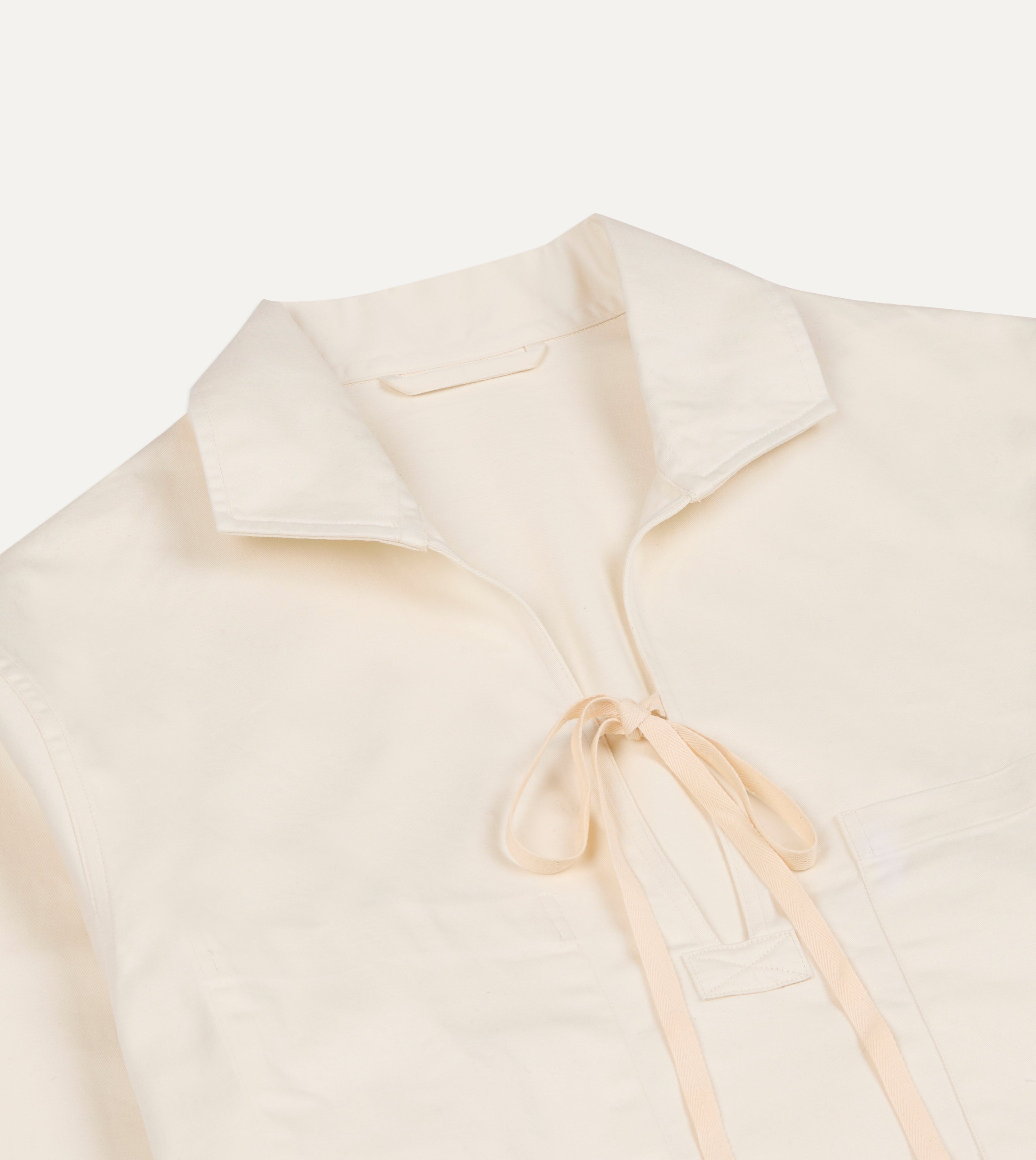 Ecru Cotton Tie Front Smock – Drakes US