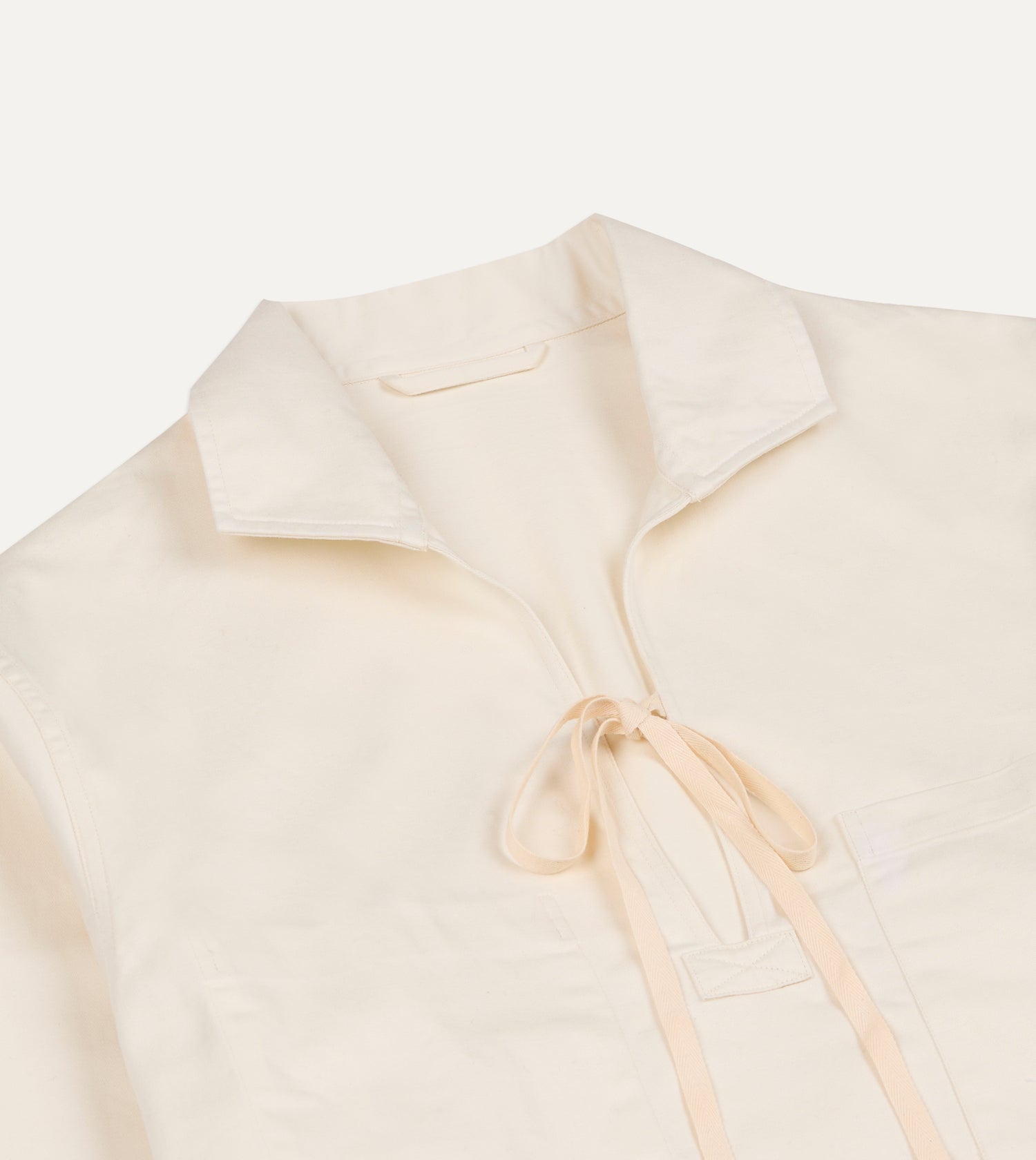 Ecru Cotton Tie Front Smock