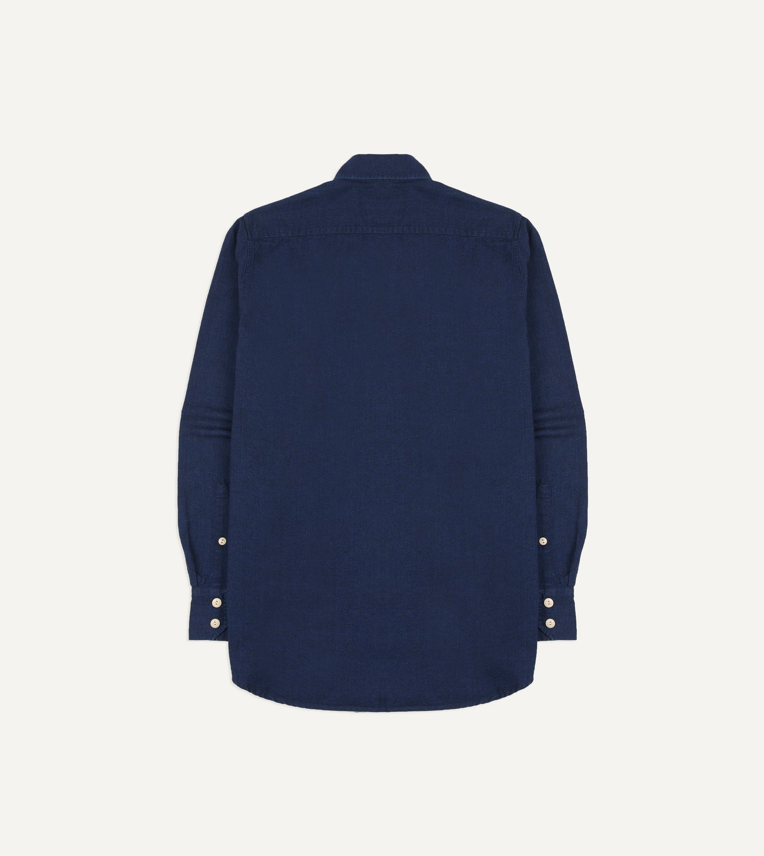 Indigo Cotton Long Point Collar Work Shirt