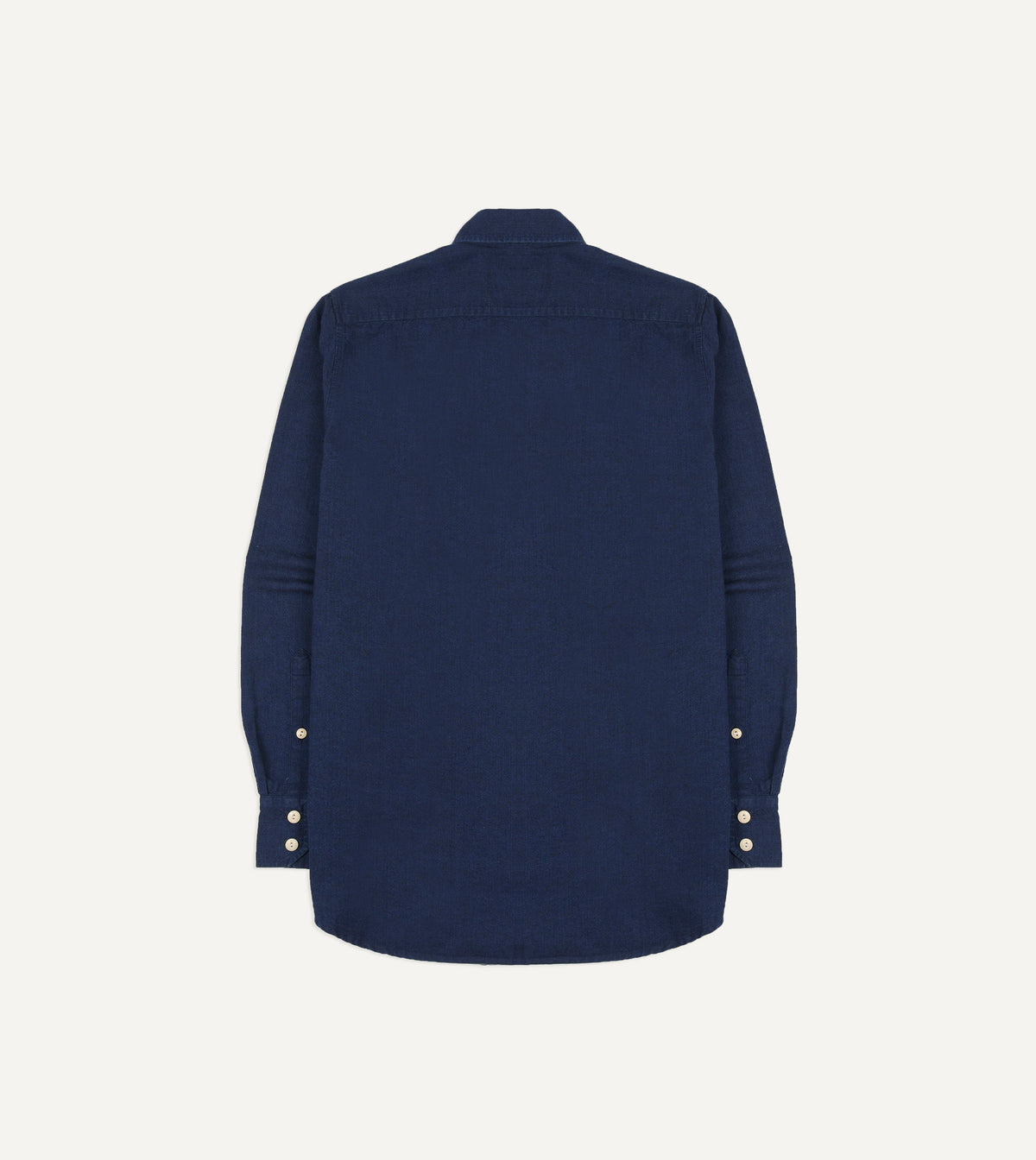 Indigo Cotton Long Point Collar Work Shirt