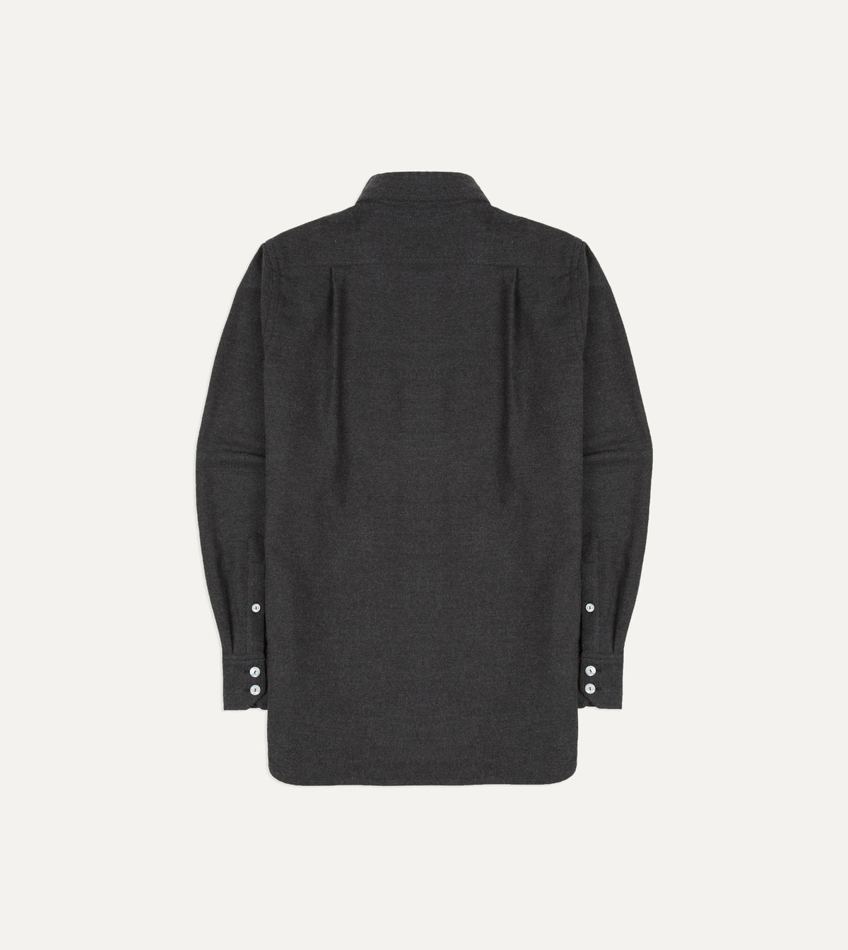 Grey Cotton Two-Pocket Long Point Collar Work Shirt