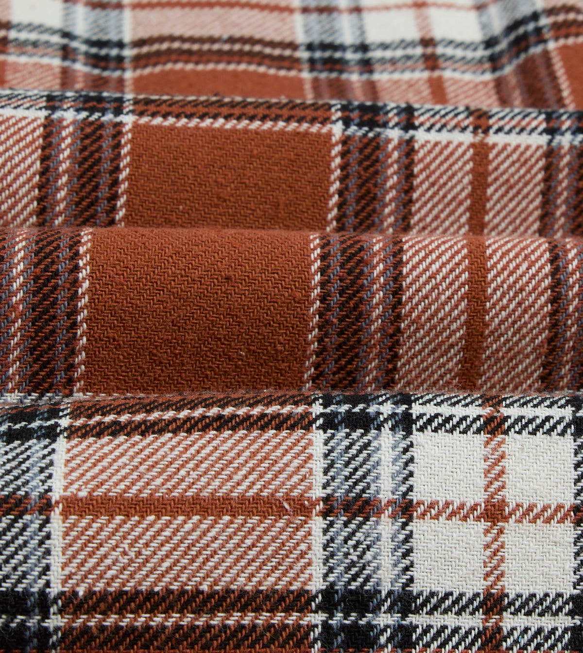 Rust Check Cotton Two-Pocket Long Point Collar Work Shirt