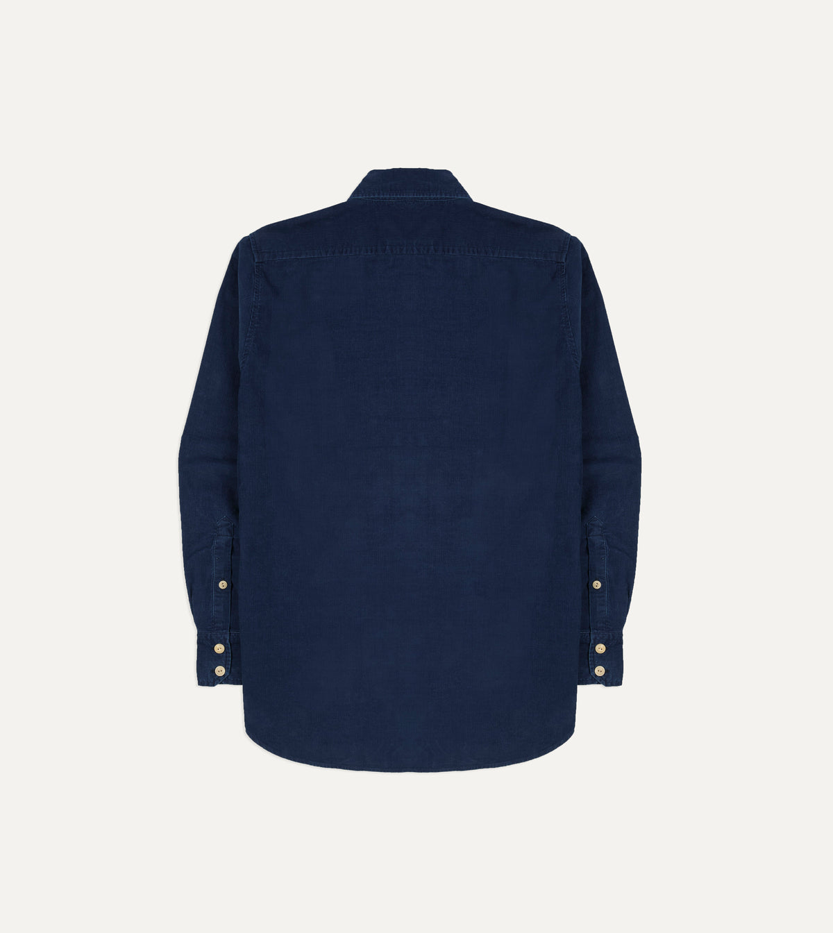 Navy Corduroy Two-Pocket Long Point Collar Work Shirt