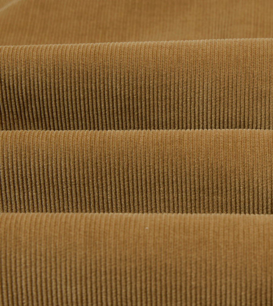 Tan Corduroy Two-Pocket Long Point Collar Work Shirt