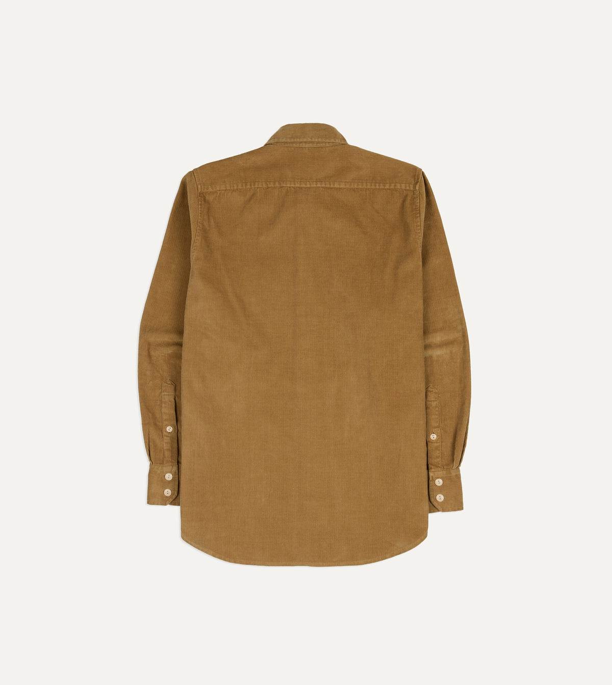 Tan Corduroy Two-Pocket Long Point Collar Work Shirt