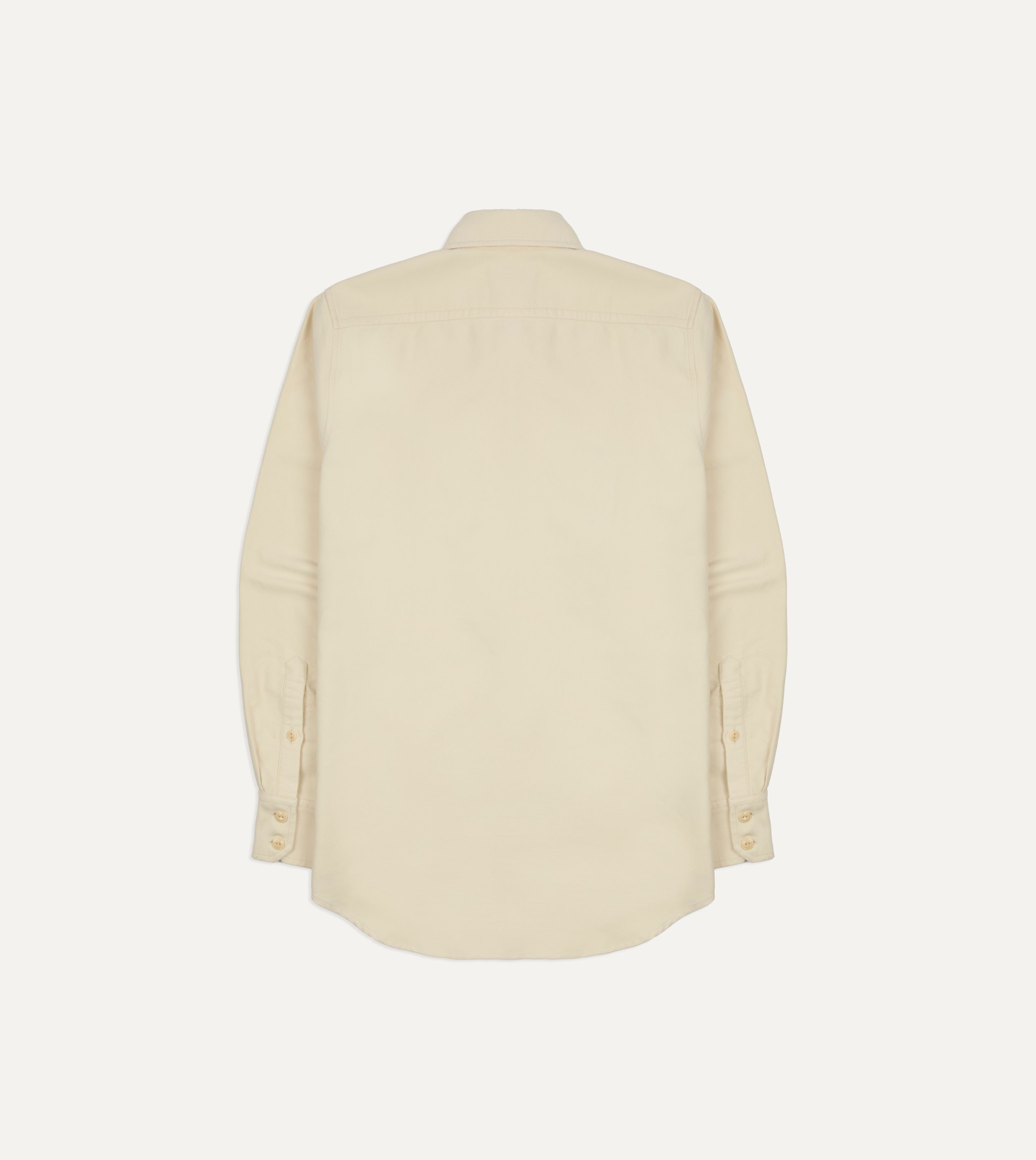 Ecru Moleskin Two-Pocket Long Point Collar Work Shirt