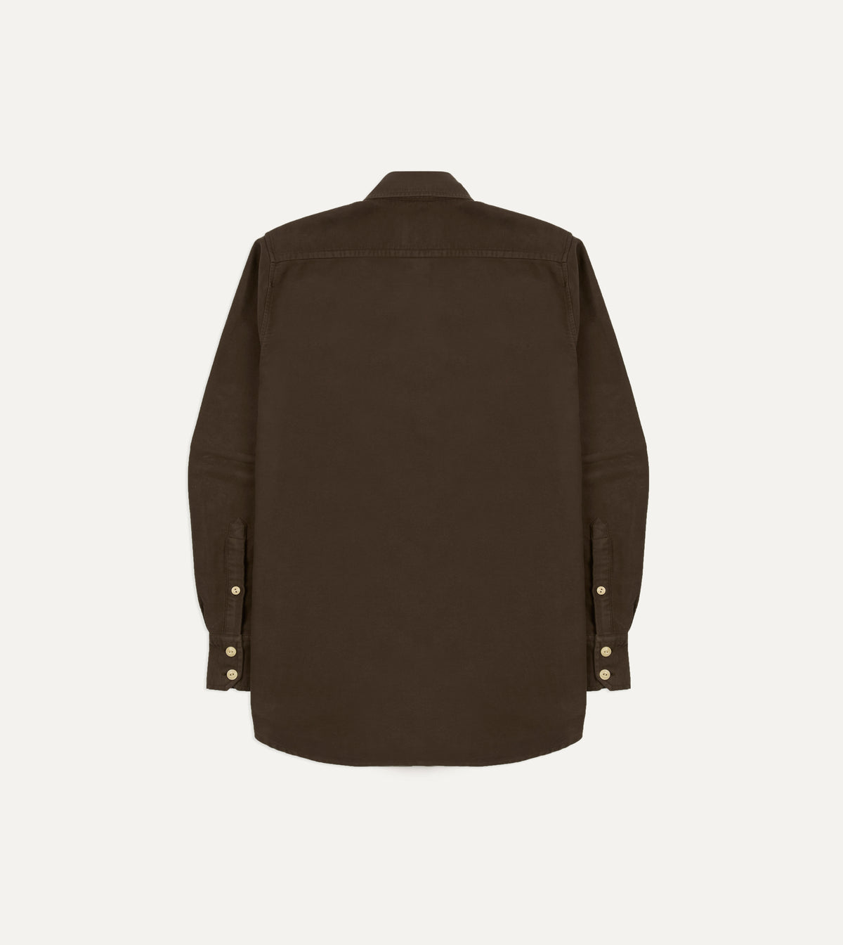 Brown Moleskin Two-Pocket Long Point Collar Work Shirt