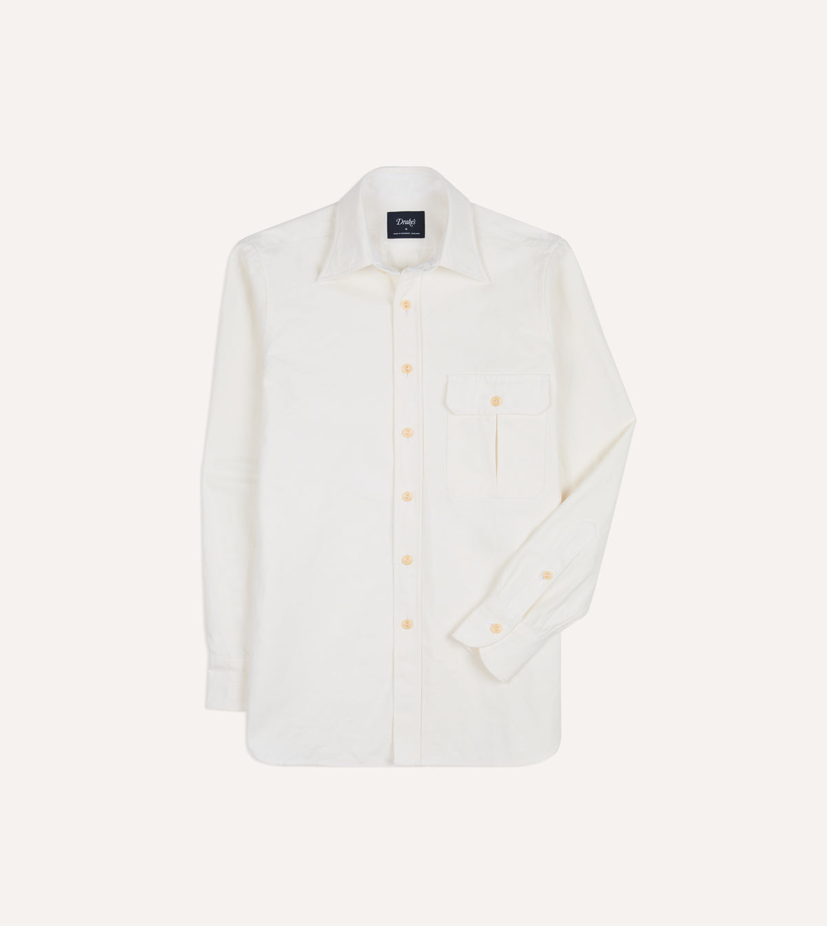 White Selvedge Denim Long Point Collar Work Shirt