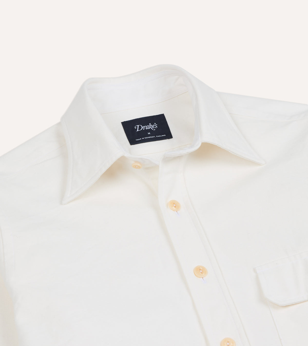 White Selvedge Denim Long Point Collar Work Shirt