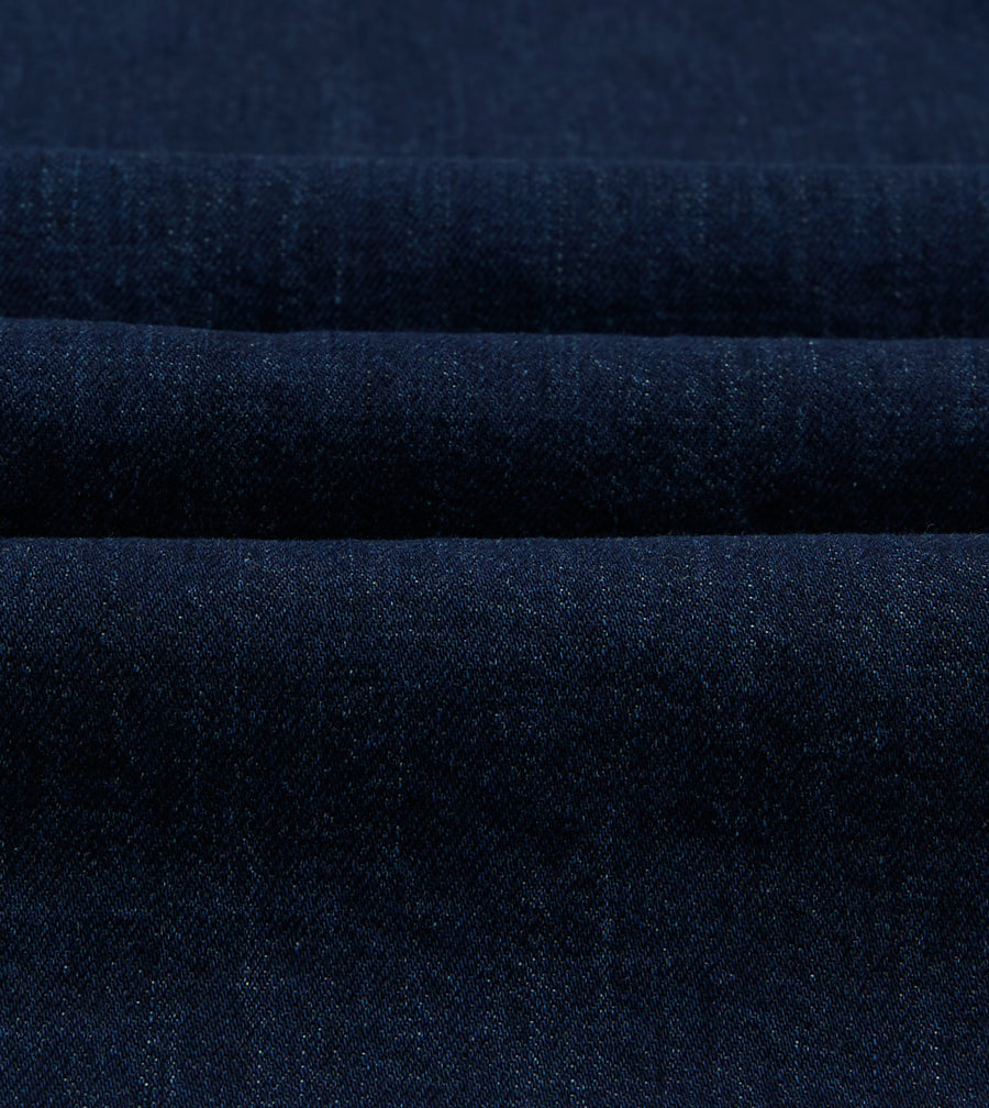 Indigo Denim Two-Pocket Long Point Collar Shirt