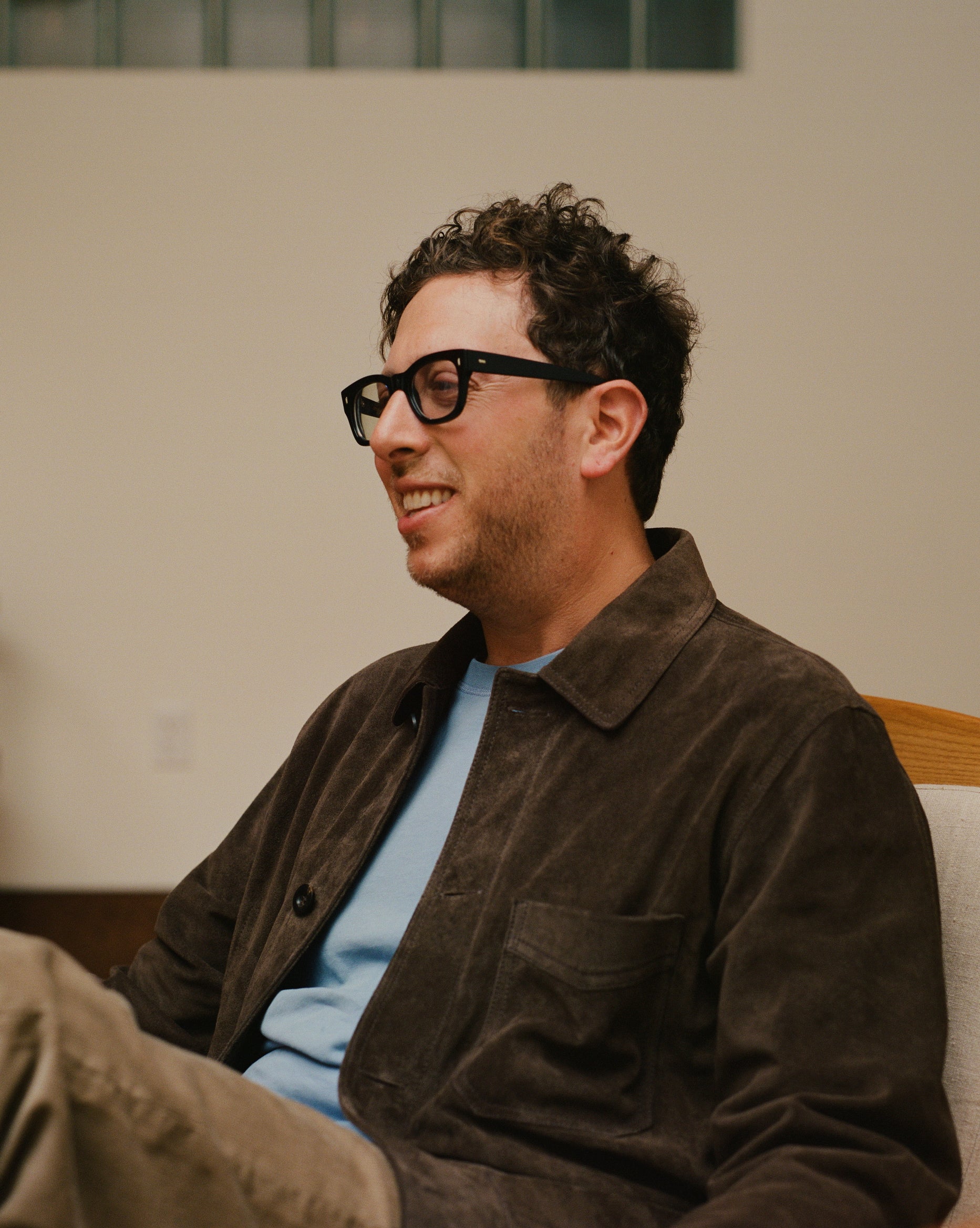 Light Indigo Cotton Crew Neck Hiking T-Shirt