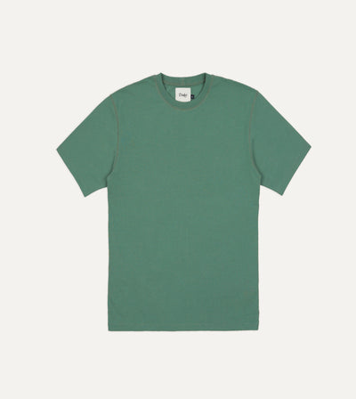 Sage Green Cotton Crew Neck Hiking T-Shirt – Drakes US
