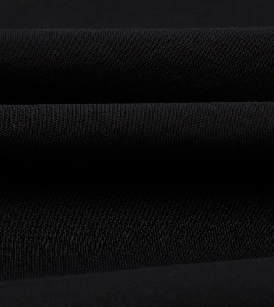 Black Cotton Crew Neck Hiking T-Shirt