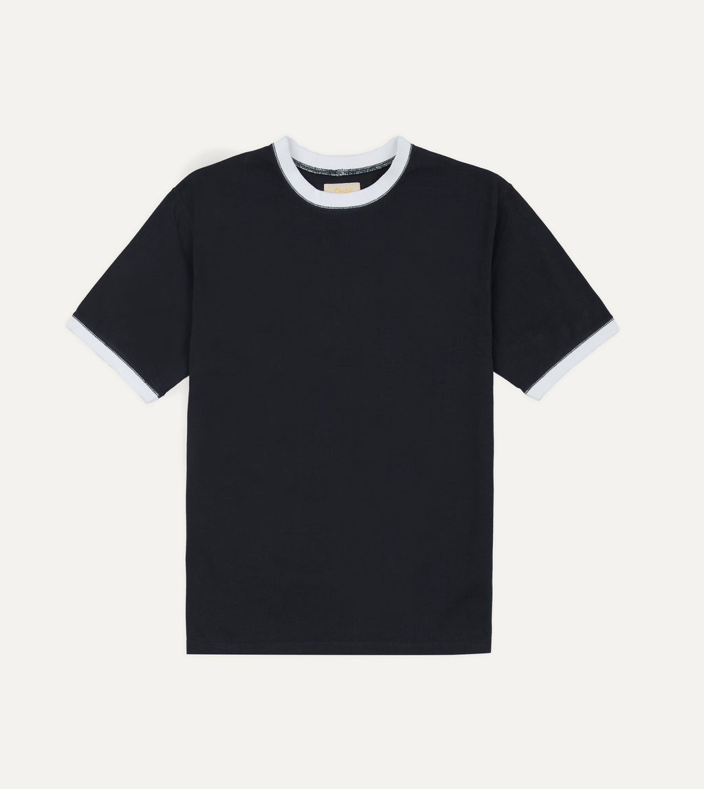Drake's & Mr Camel Navy Ringer T-Shirt – Drakes US