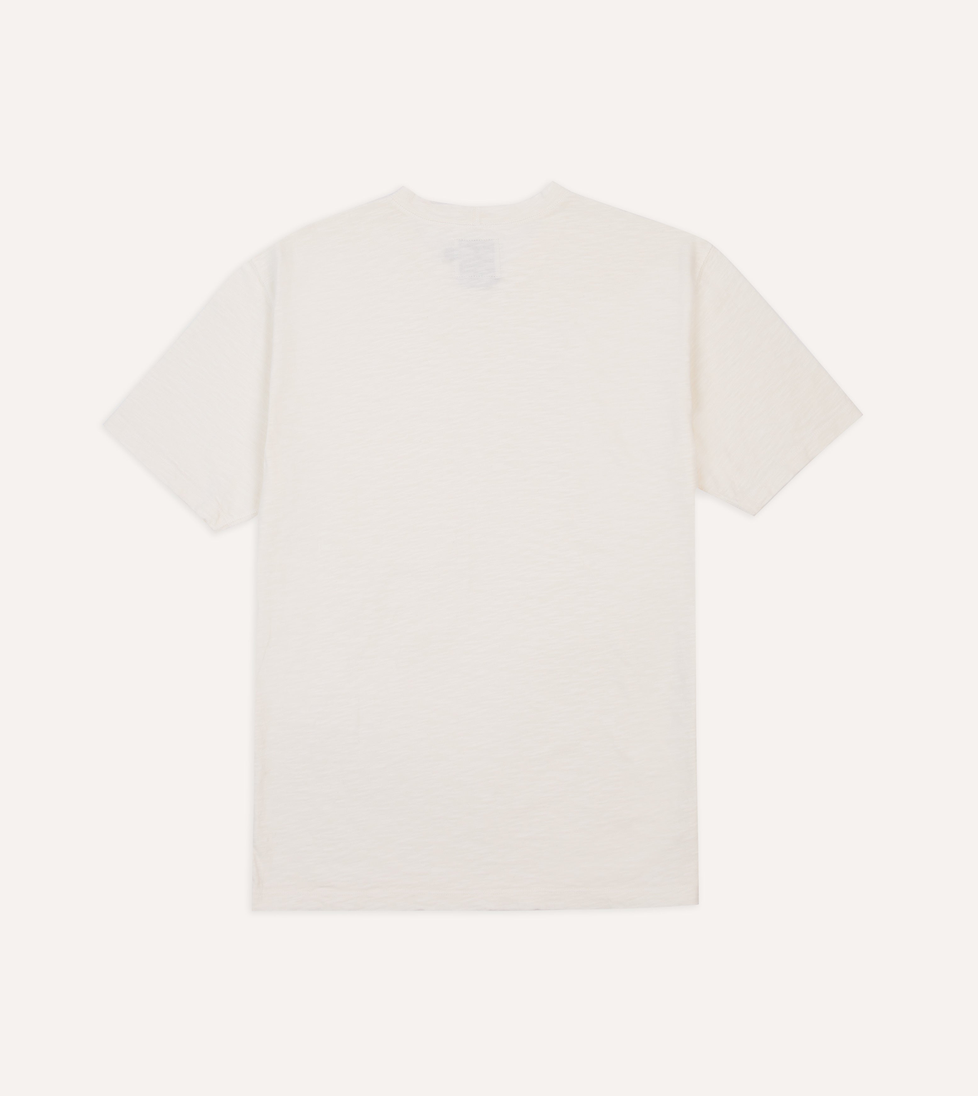 Antique White Flamé Cotton Crew Neck Hiking T-Shirt