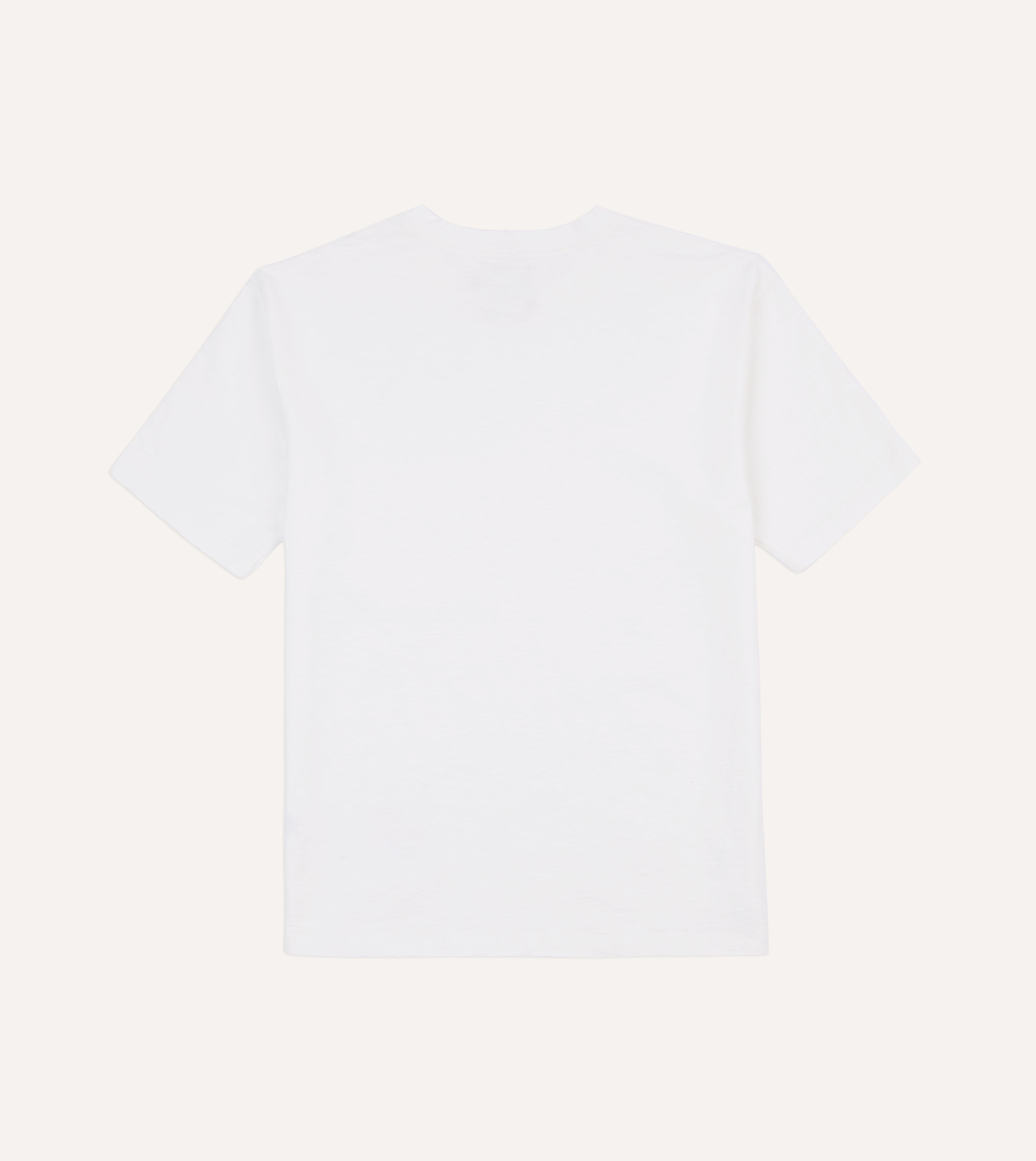 White Flamé Cotton Crew Neck Hiking T-Shirt