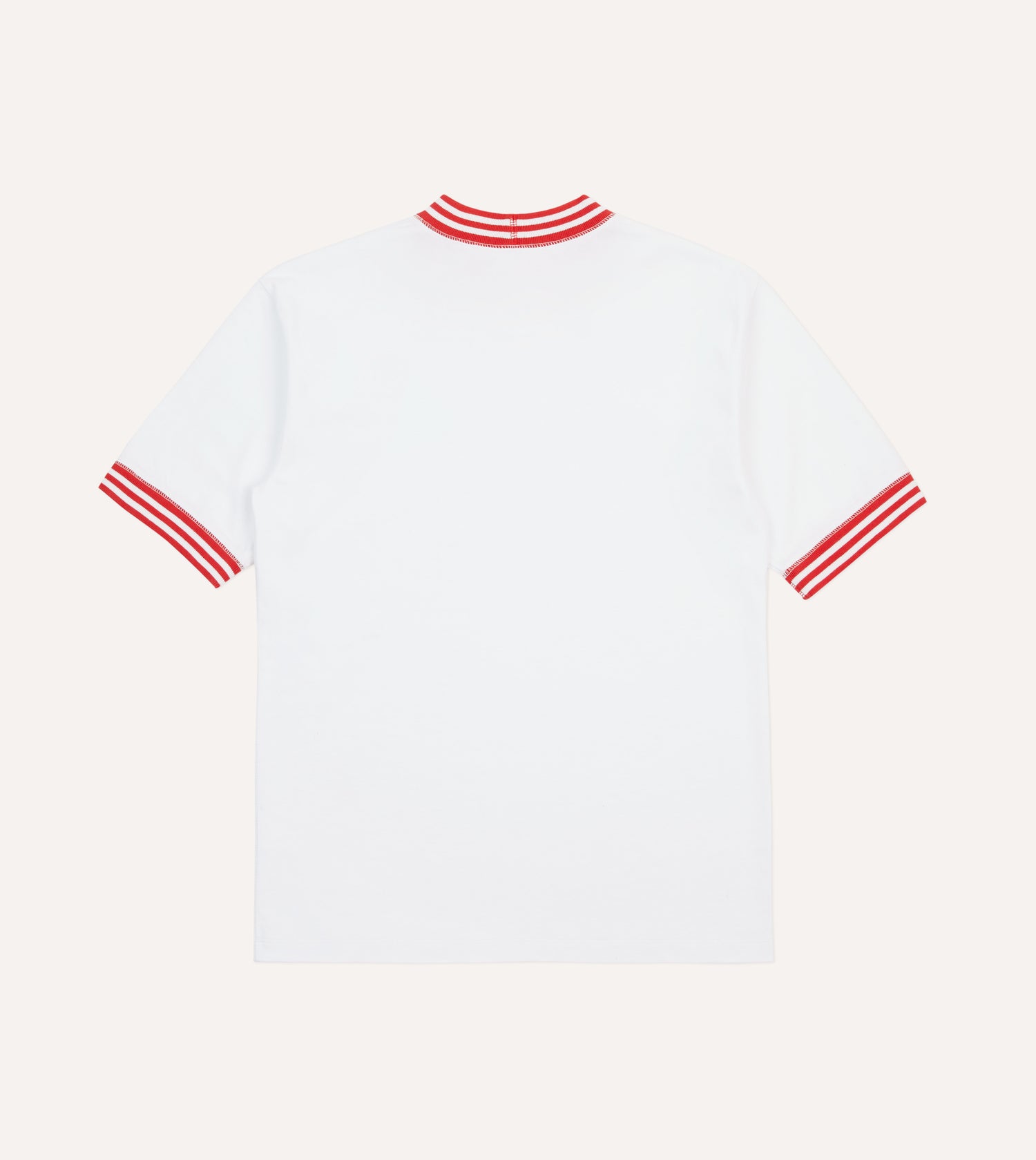 White and Red Tipped Ringer T-Shirt