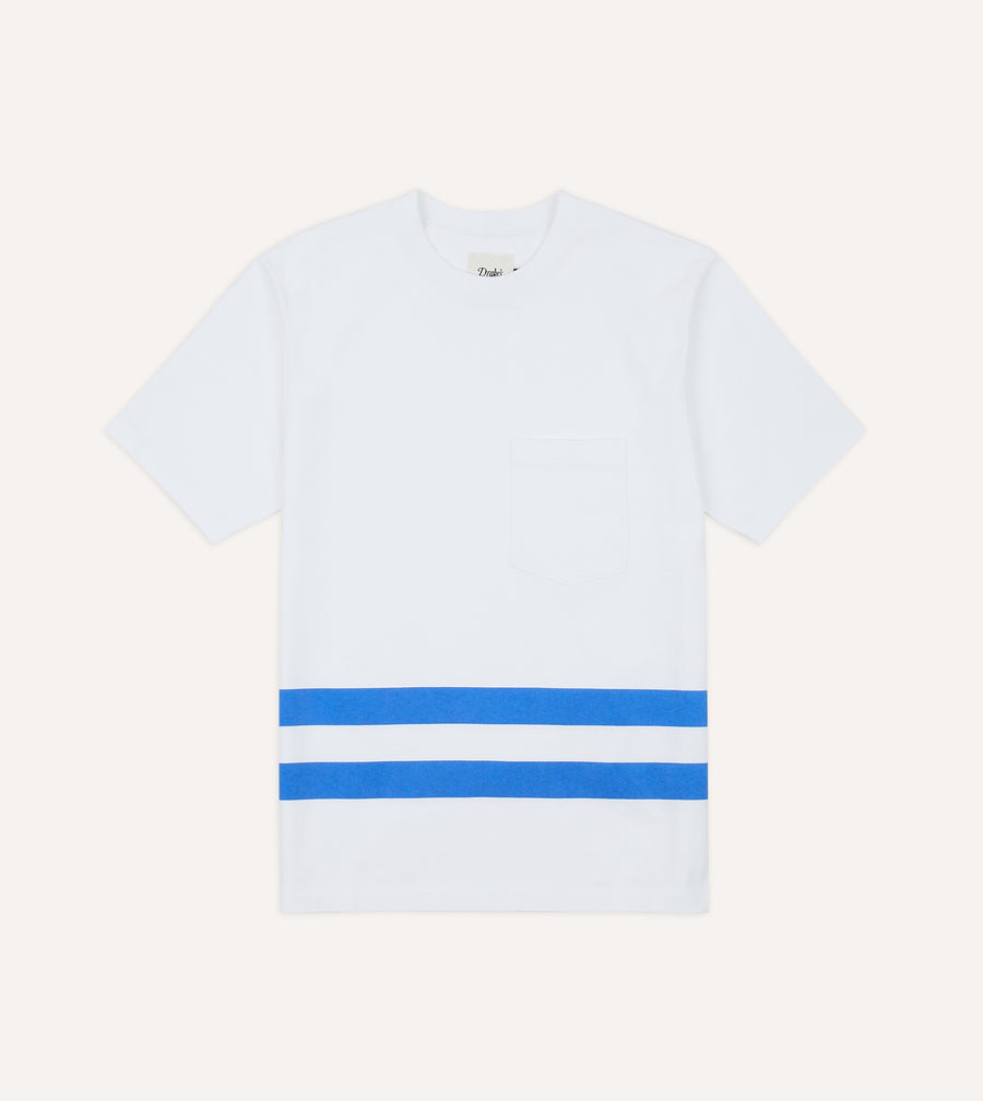White Printed Stripe Hiking T-Shirt
