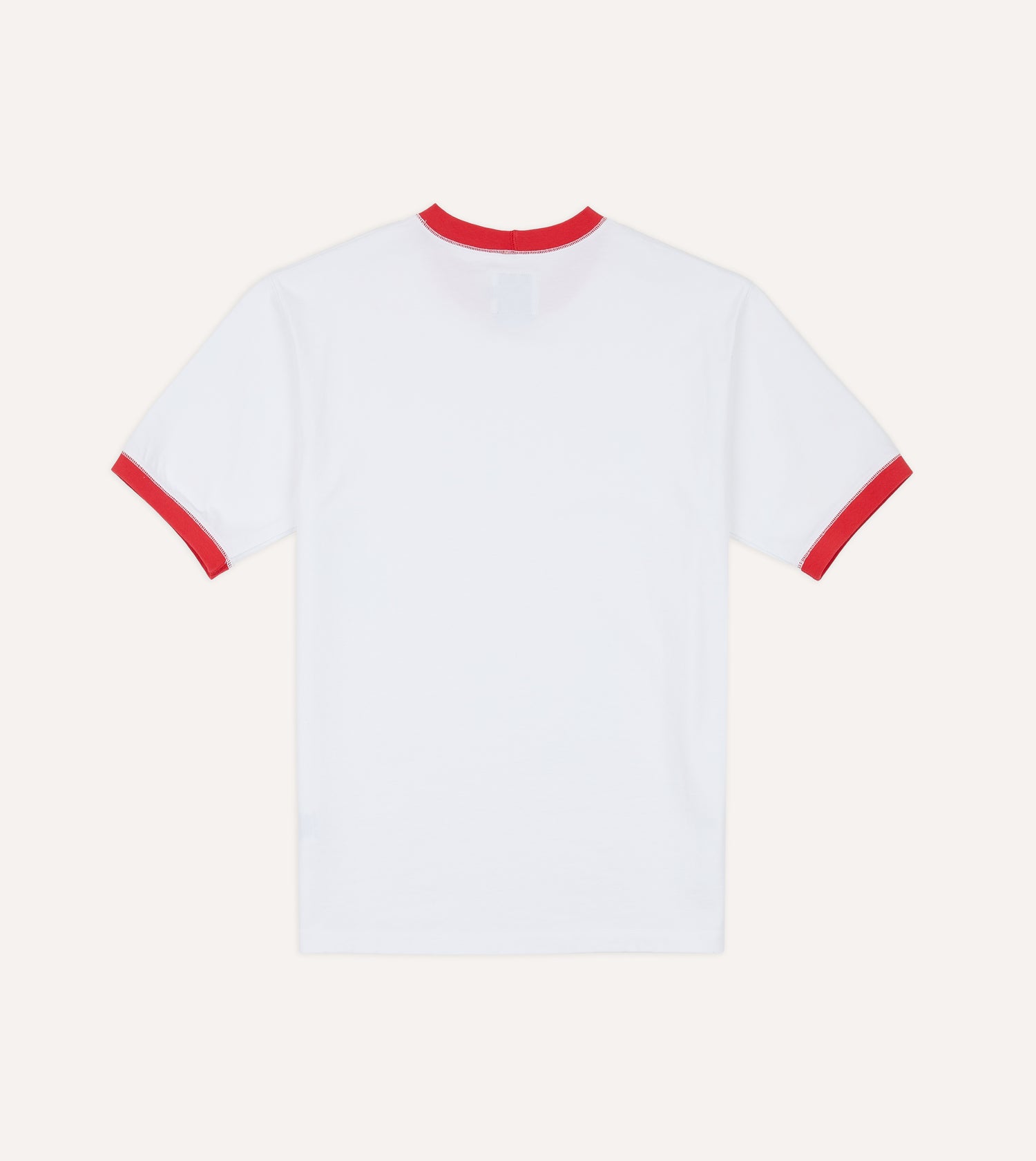 White and Red Tipped Ringer T-Shirt