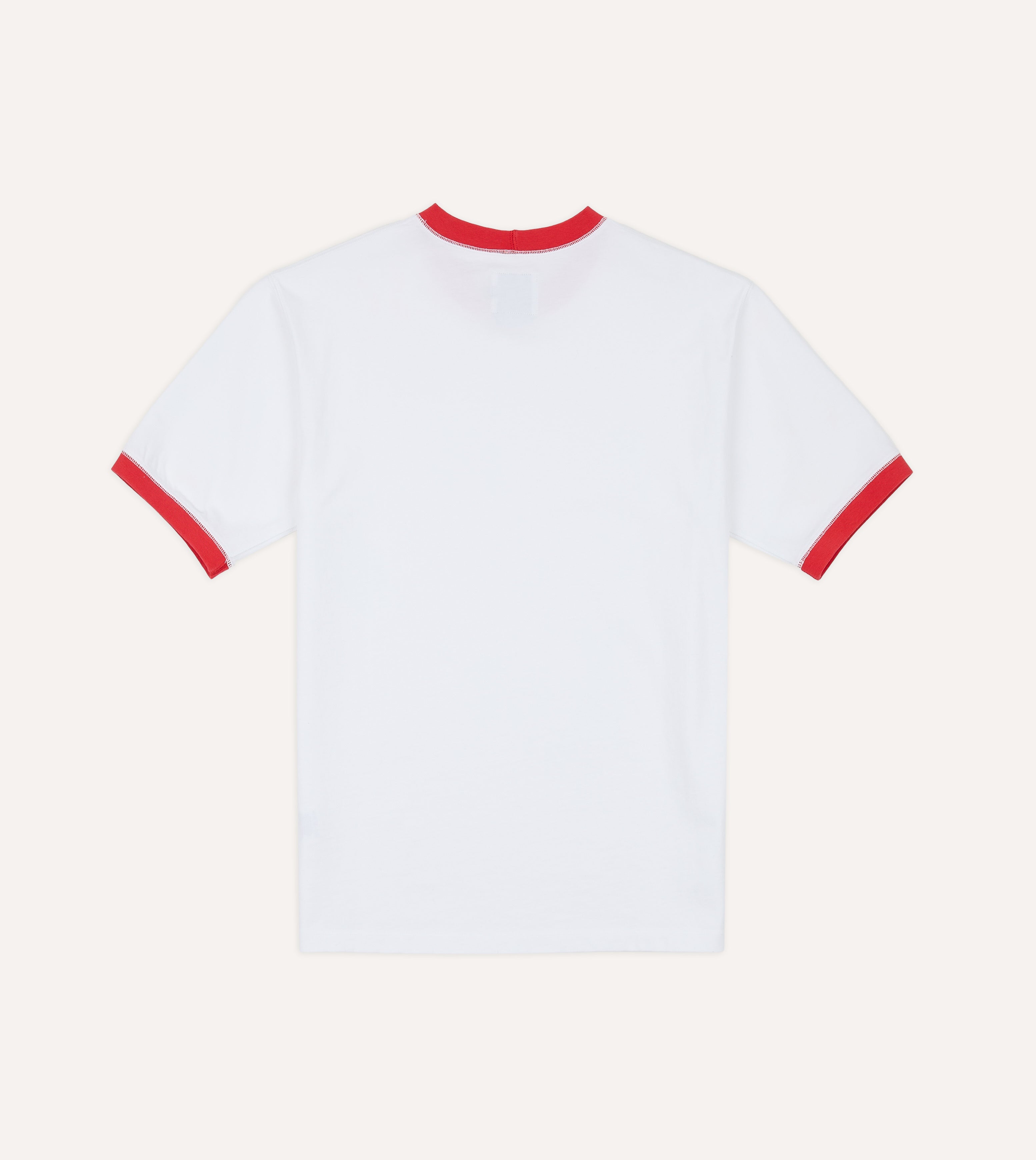 White and Red Tipped Ringer T-Shirt