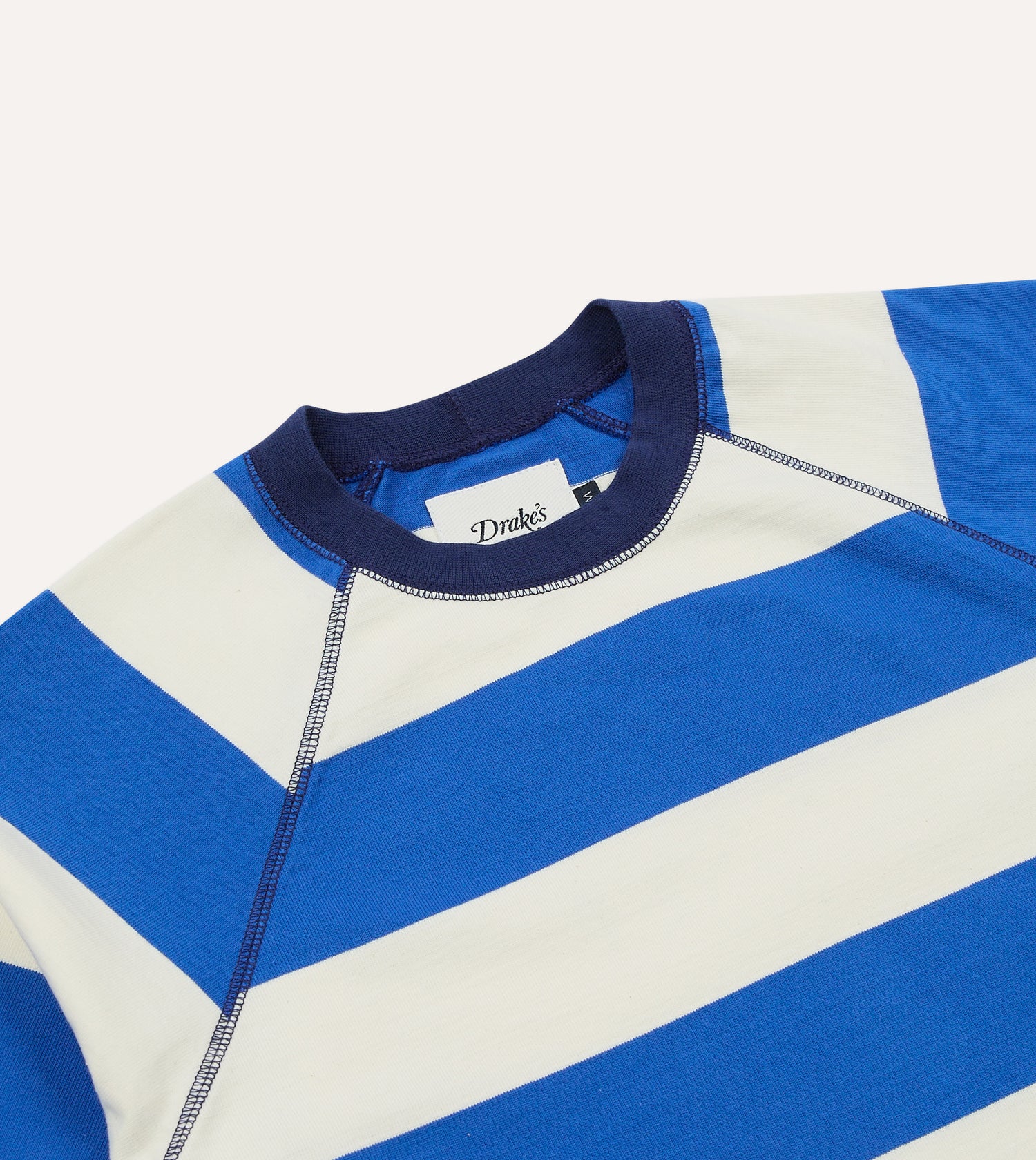 Blue and White Stripe Raglan Sleeve Hiking T-Shirt