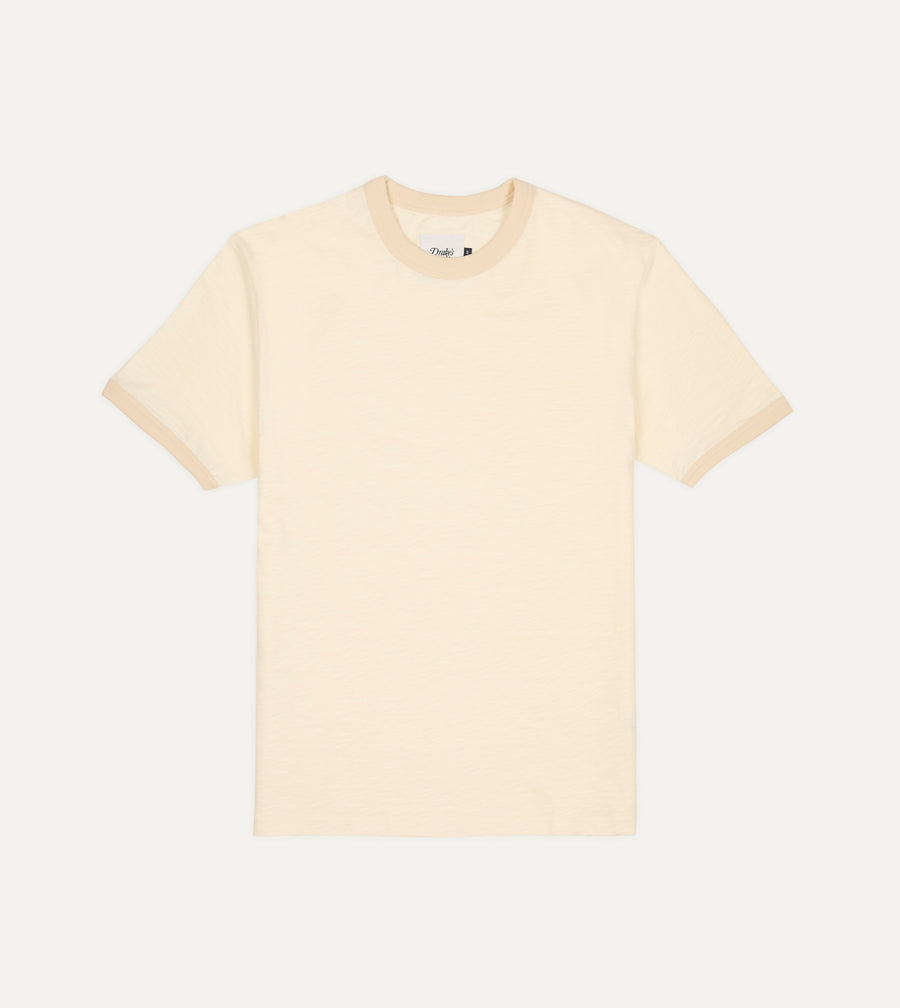 Ecru Tonal Ringer T-Shirt