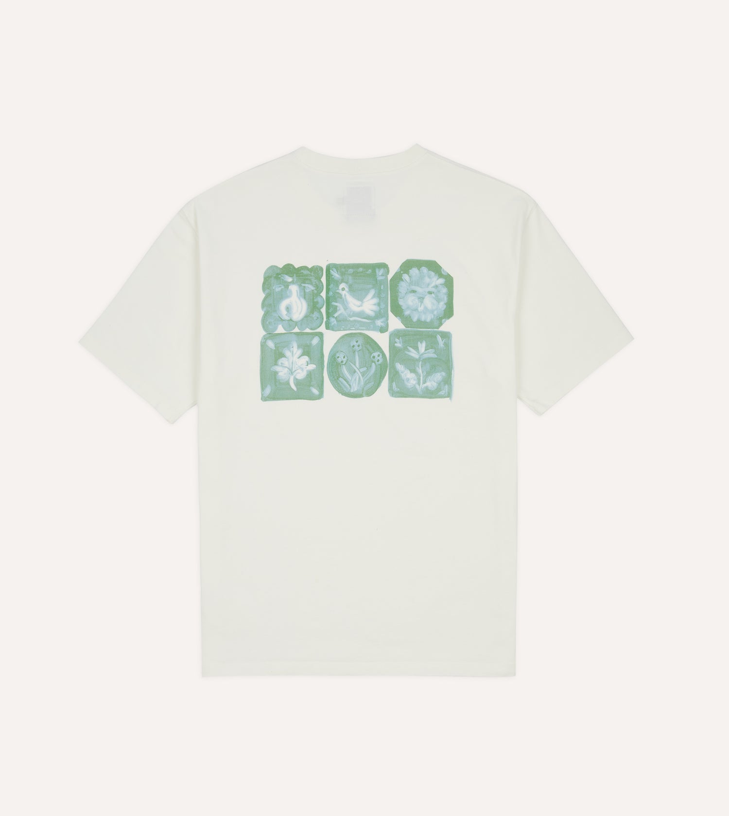 Antique White 'Tile' Print Short-Sleeve Hiking T-Shirt