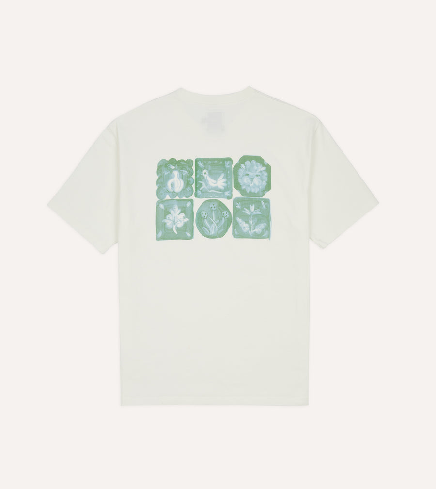 Antique White 'Tile' Print Short-Sleeve Hiking T-Shirt