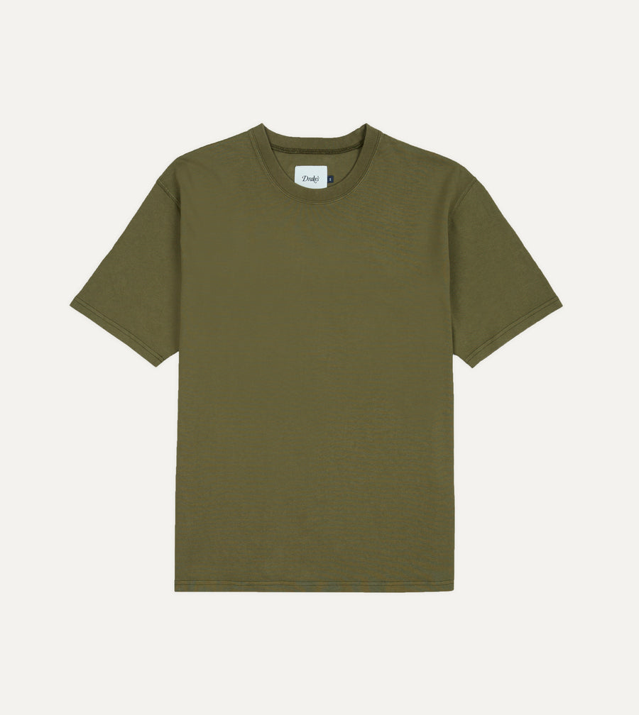 Olive Cotton Crew Neck Hiking T-Shirt