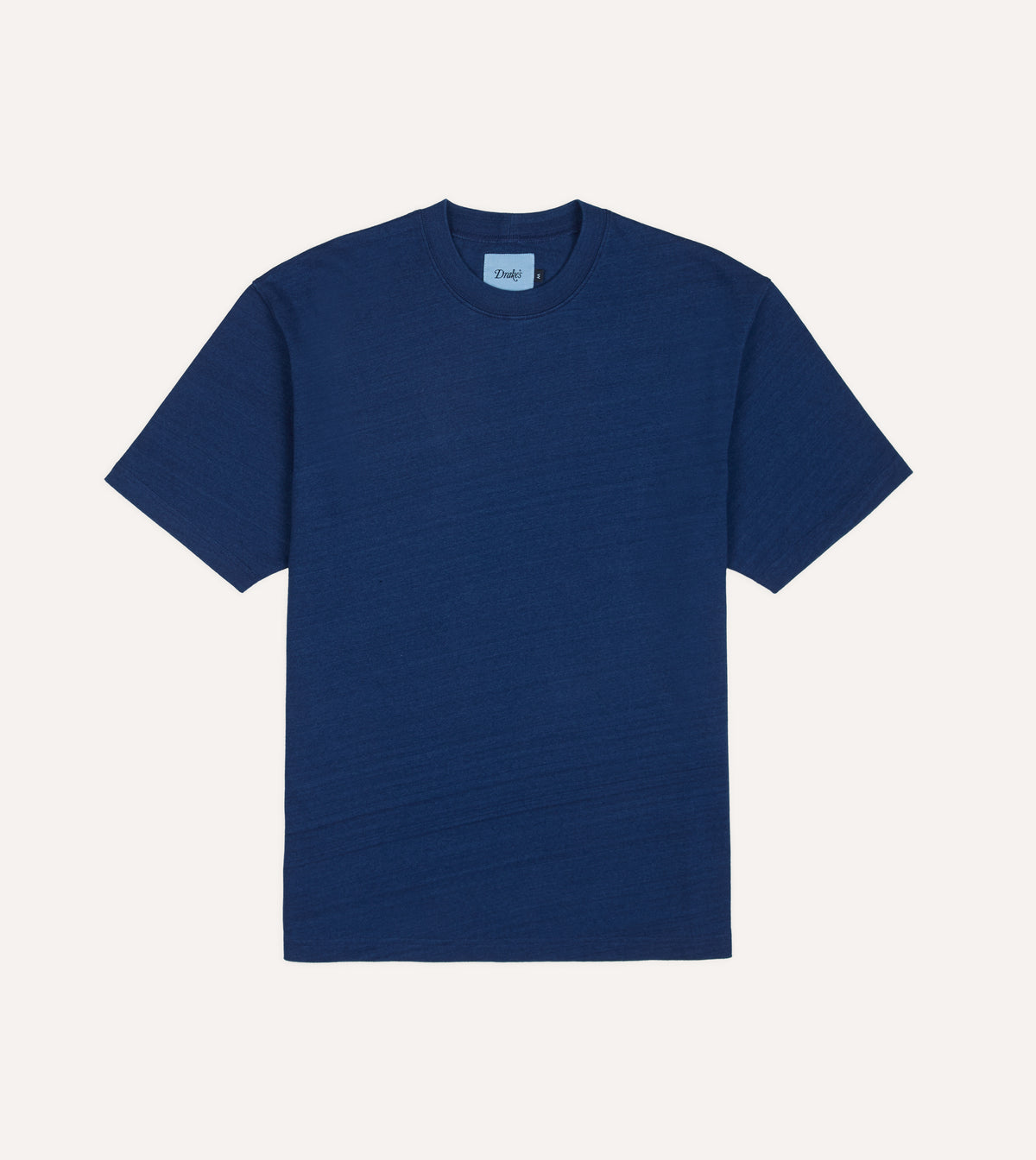 Indigo Dyed Cotton Crew Neck Hiking T-Shirt