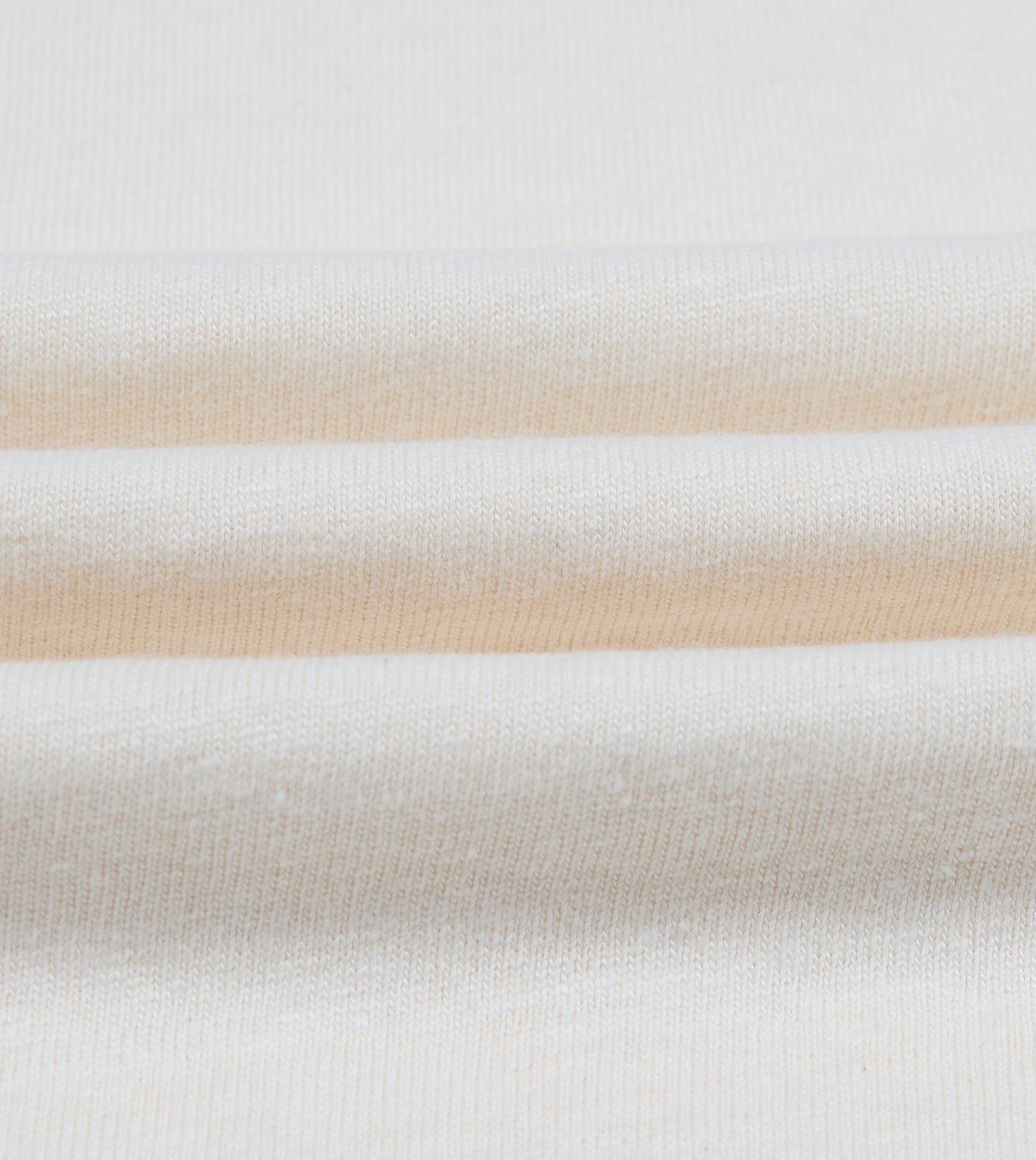 Ecru Cotton-Linen Crew Neck Hiking T-Shirt