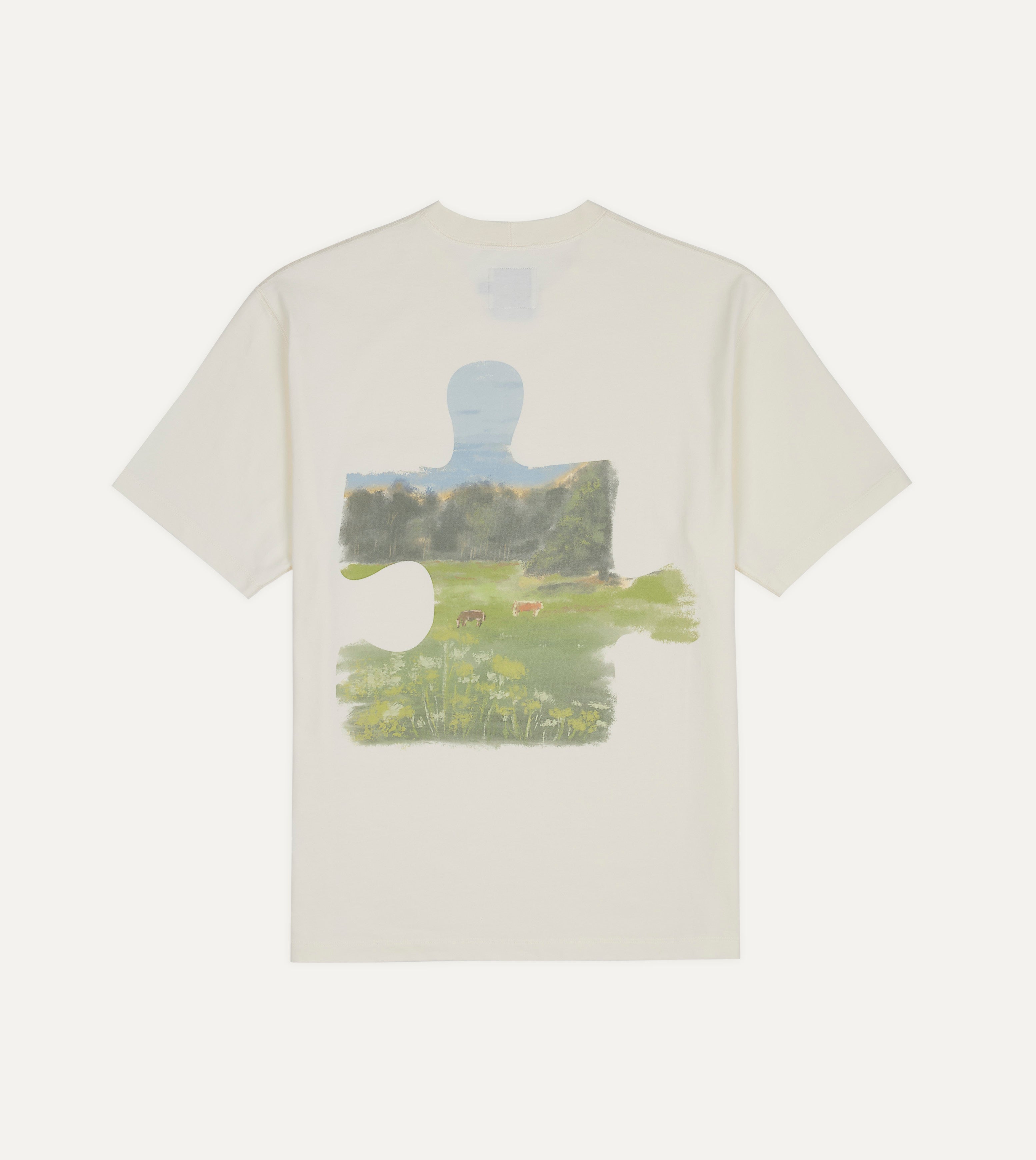 Antique White 'Puzzle' Print Short-Sleeve Hiking T-Shirt